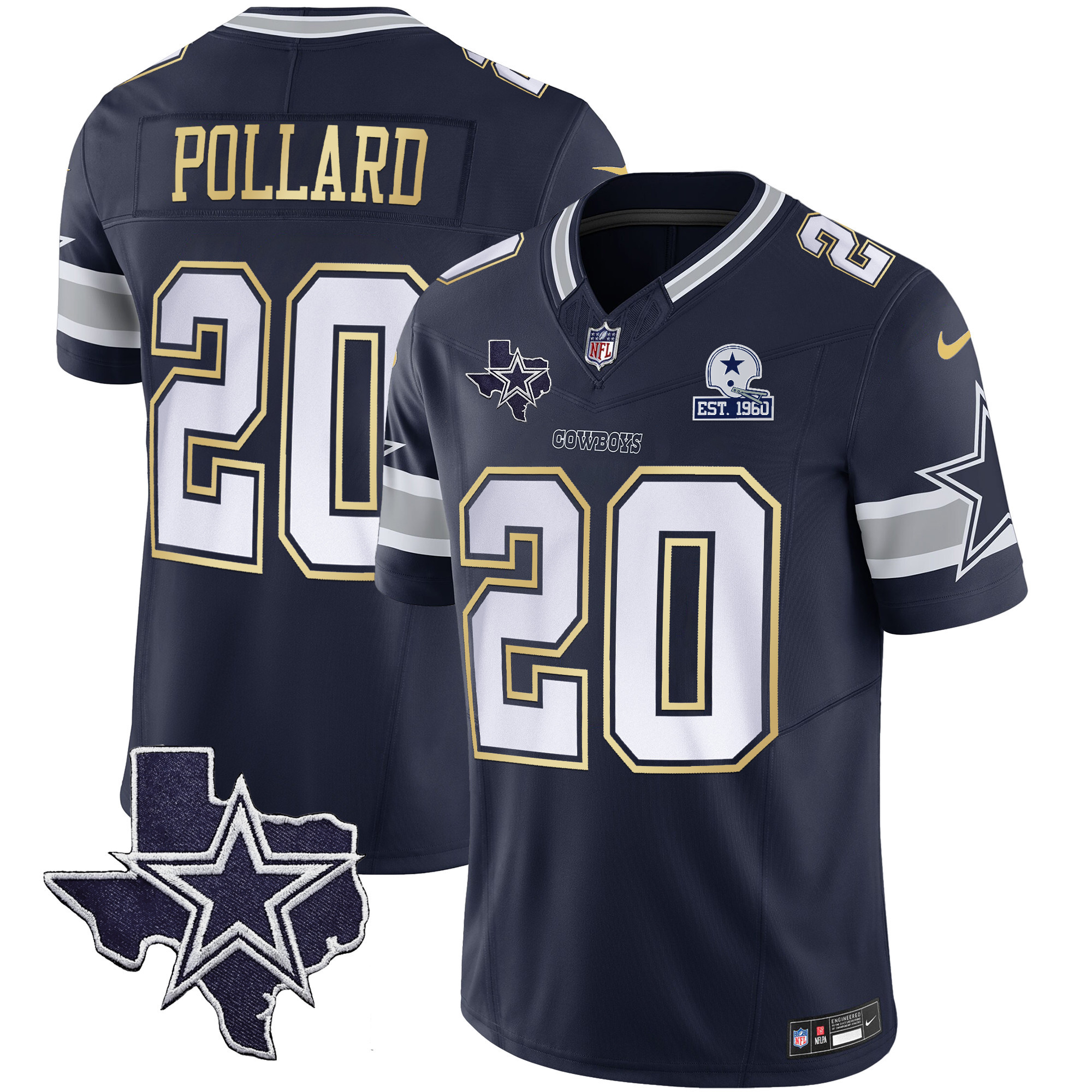 Men's Cowboys Vapor Gold Jersey V2 - All Stitched - Image 34