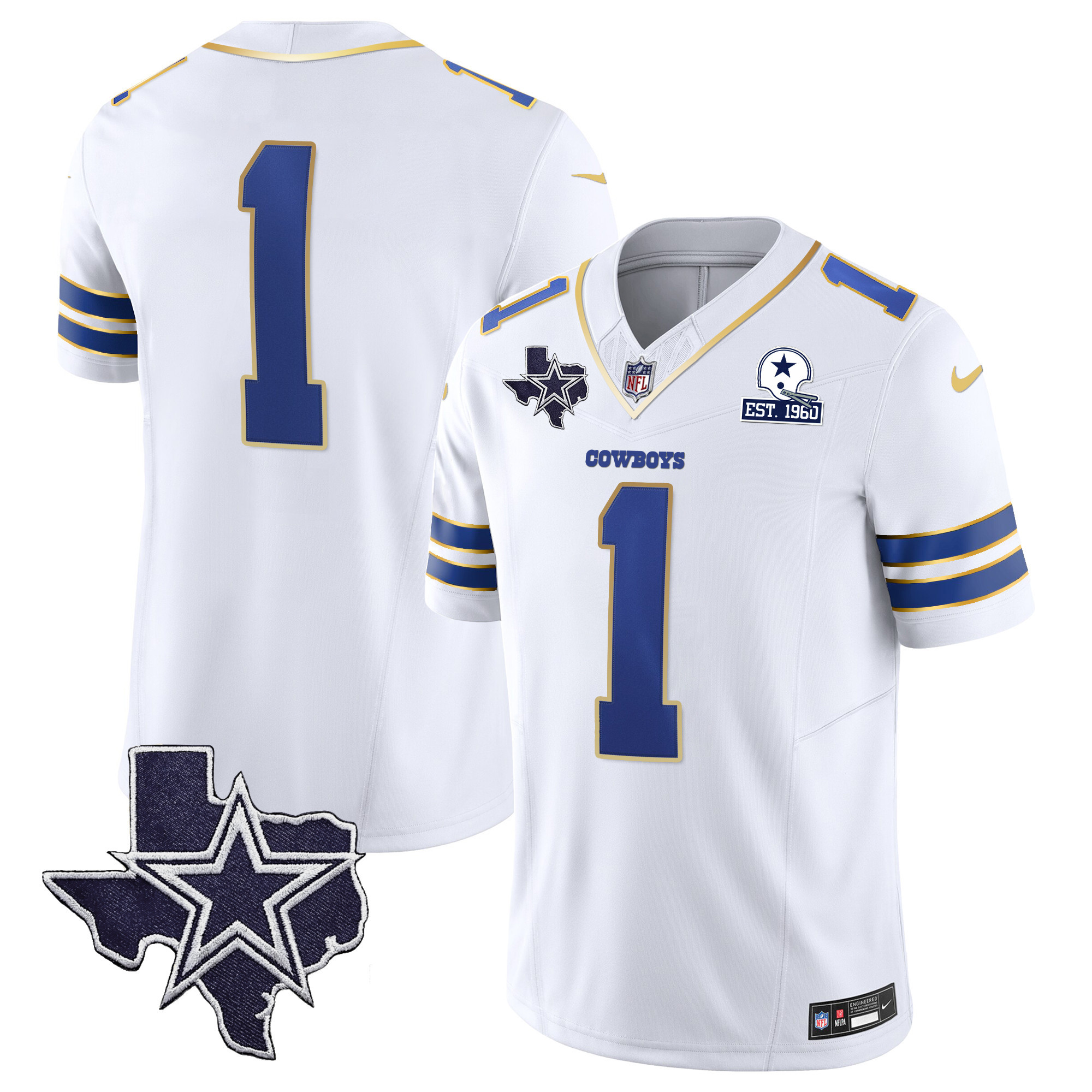 Men's Cowboys Vapor Gold Jersey V2 - All Stitched - Image 28