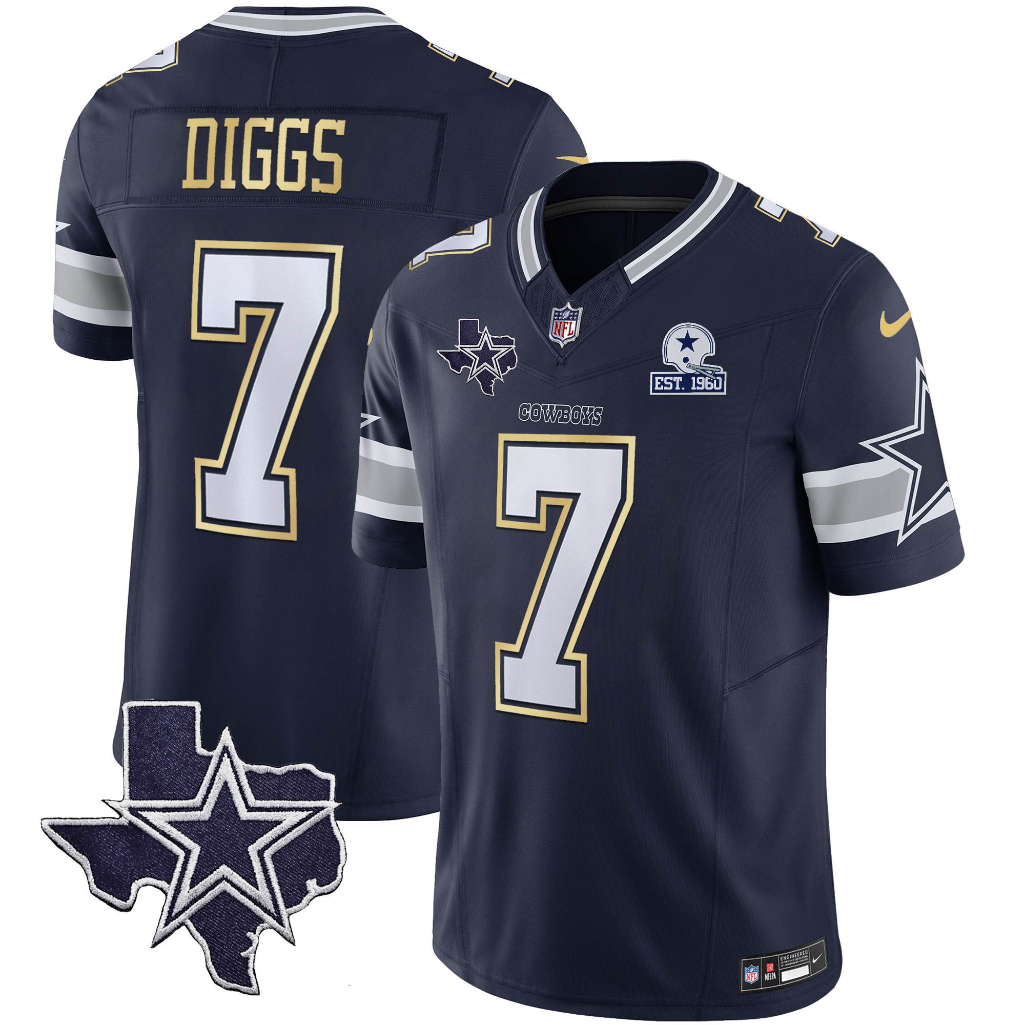 Men's Cowboys Vapor Gold Jersey V2 - All Stitched - Image 32