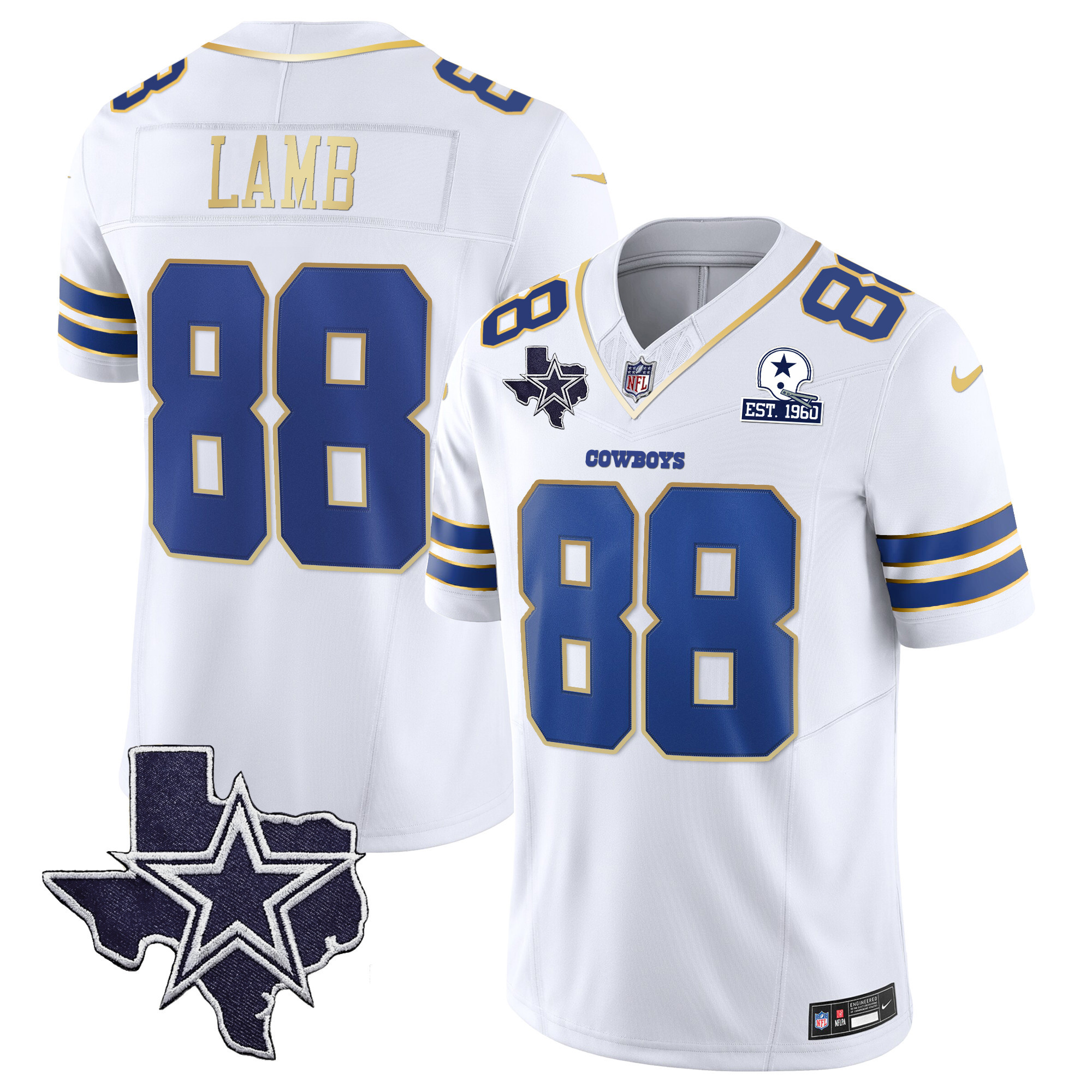 Men's Cowboys Vapor Gold Jersey V2 - All Stitched - Image 24