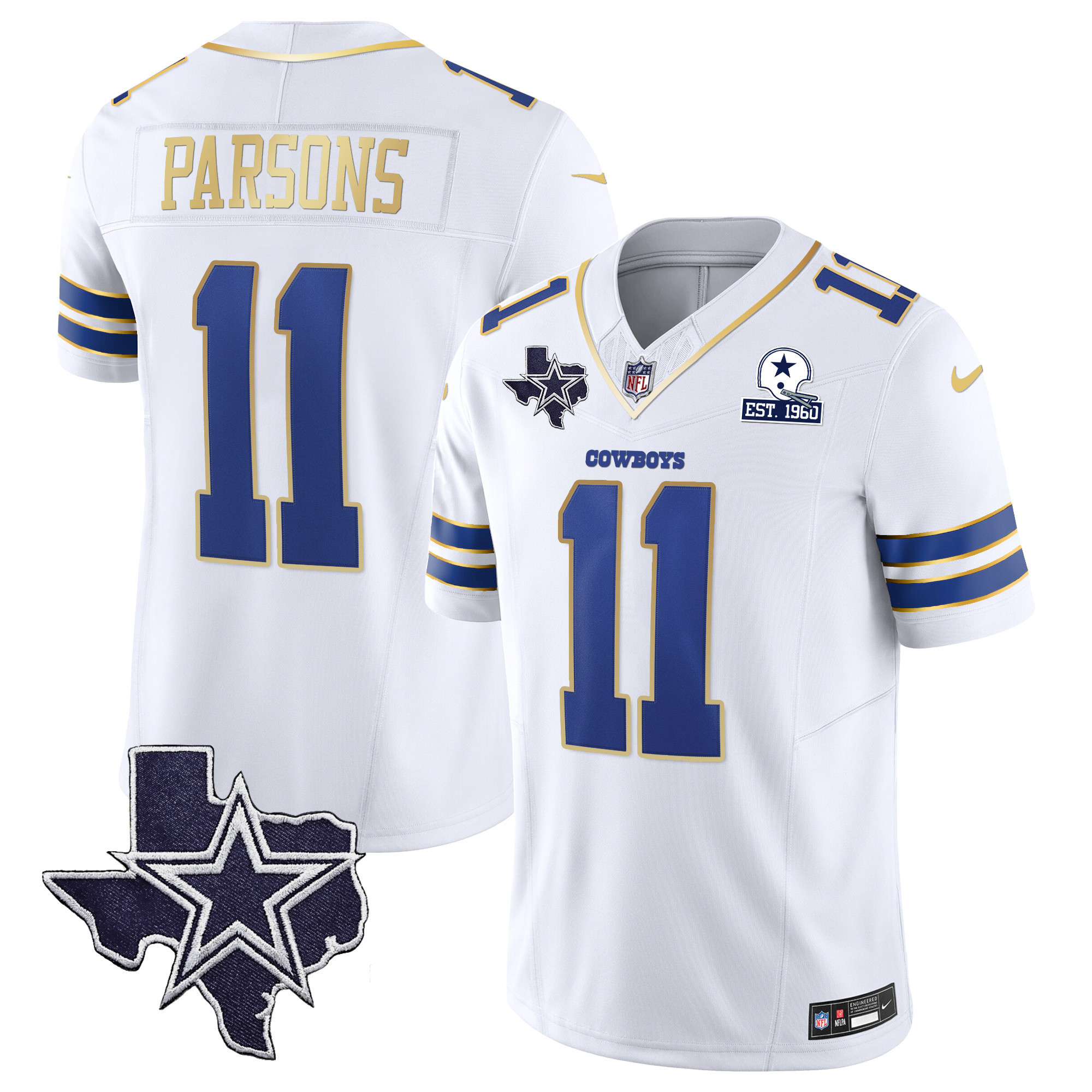 Men's Cowboys Vapor Gold Jersey V2 - All Stitched - Image 22