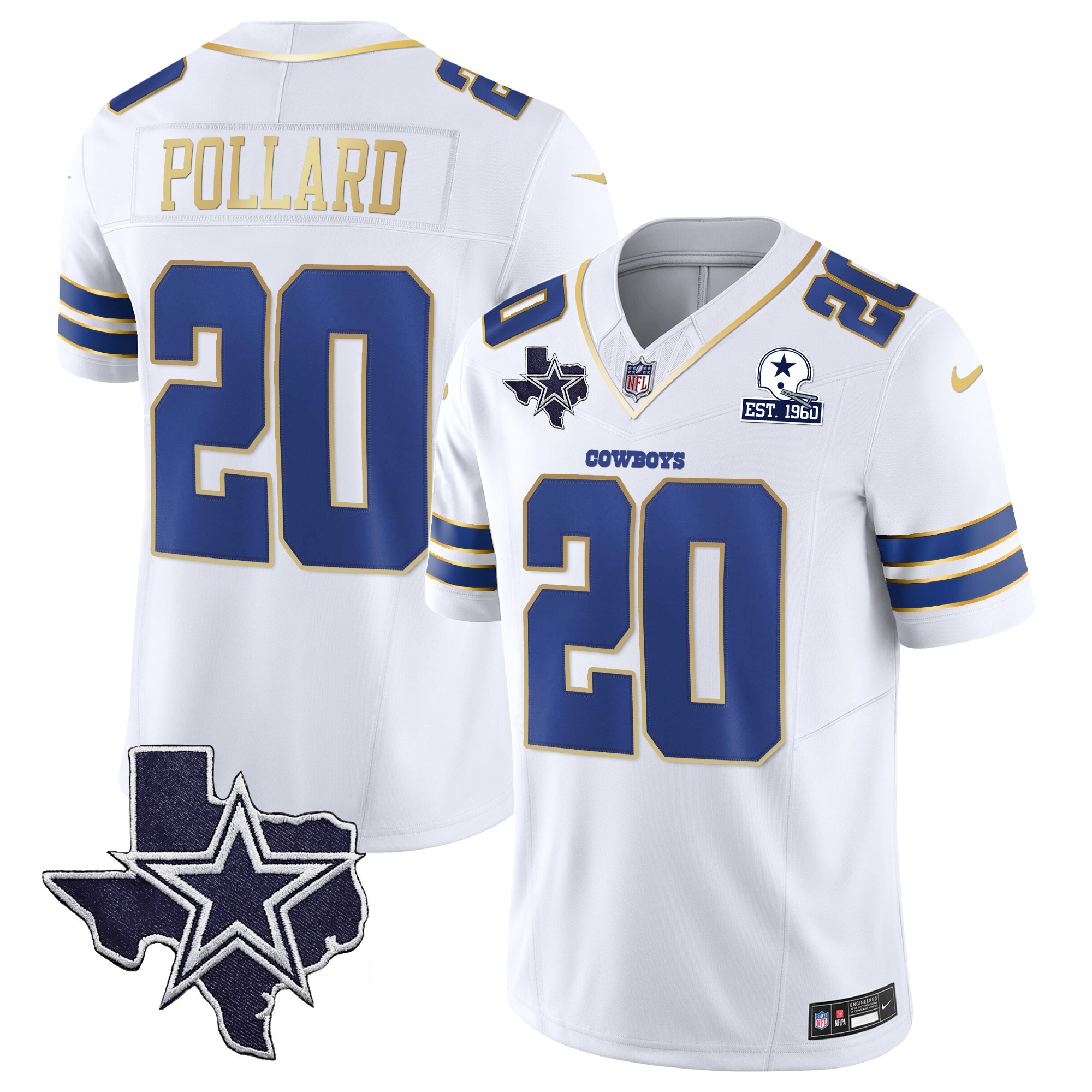 Men's Cowboys Vapor Gold Jersey V2 - All Stitched - Image 27