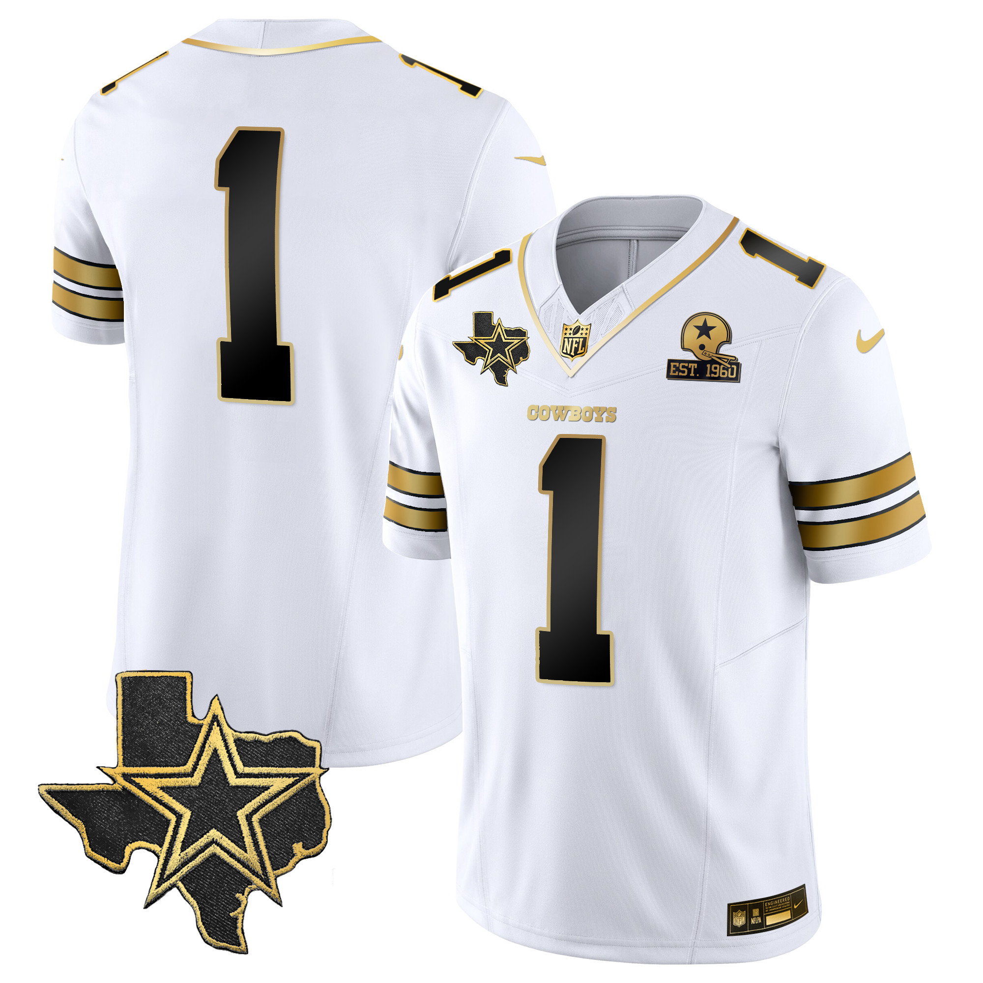 Men's Cowboys Vapor Gold Jersey V2 - All Stitched - Image 7