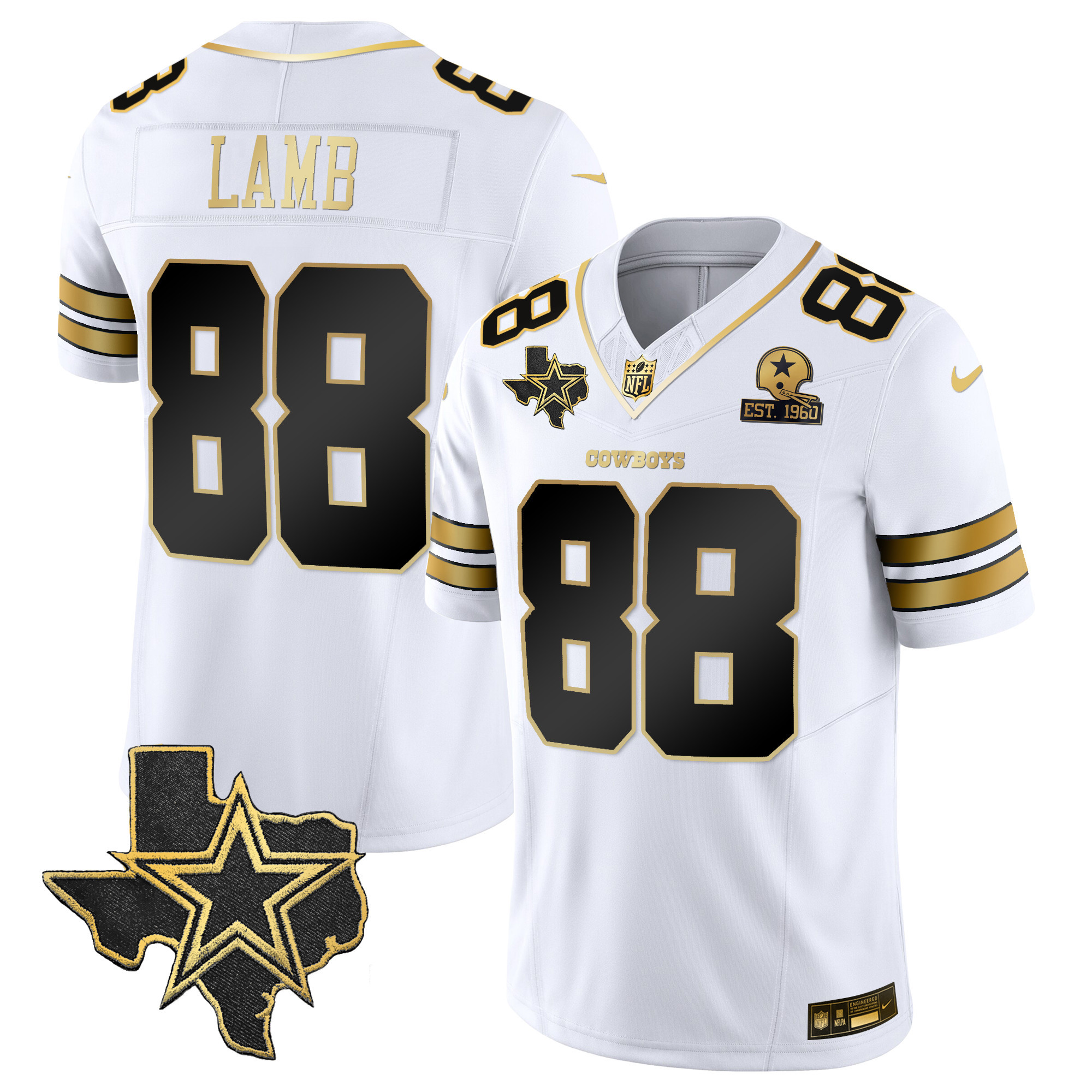 Men's Cowboys Vapor Gold Jersey V2 - All Stitched - Image 3