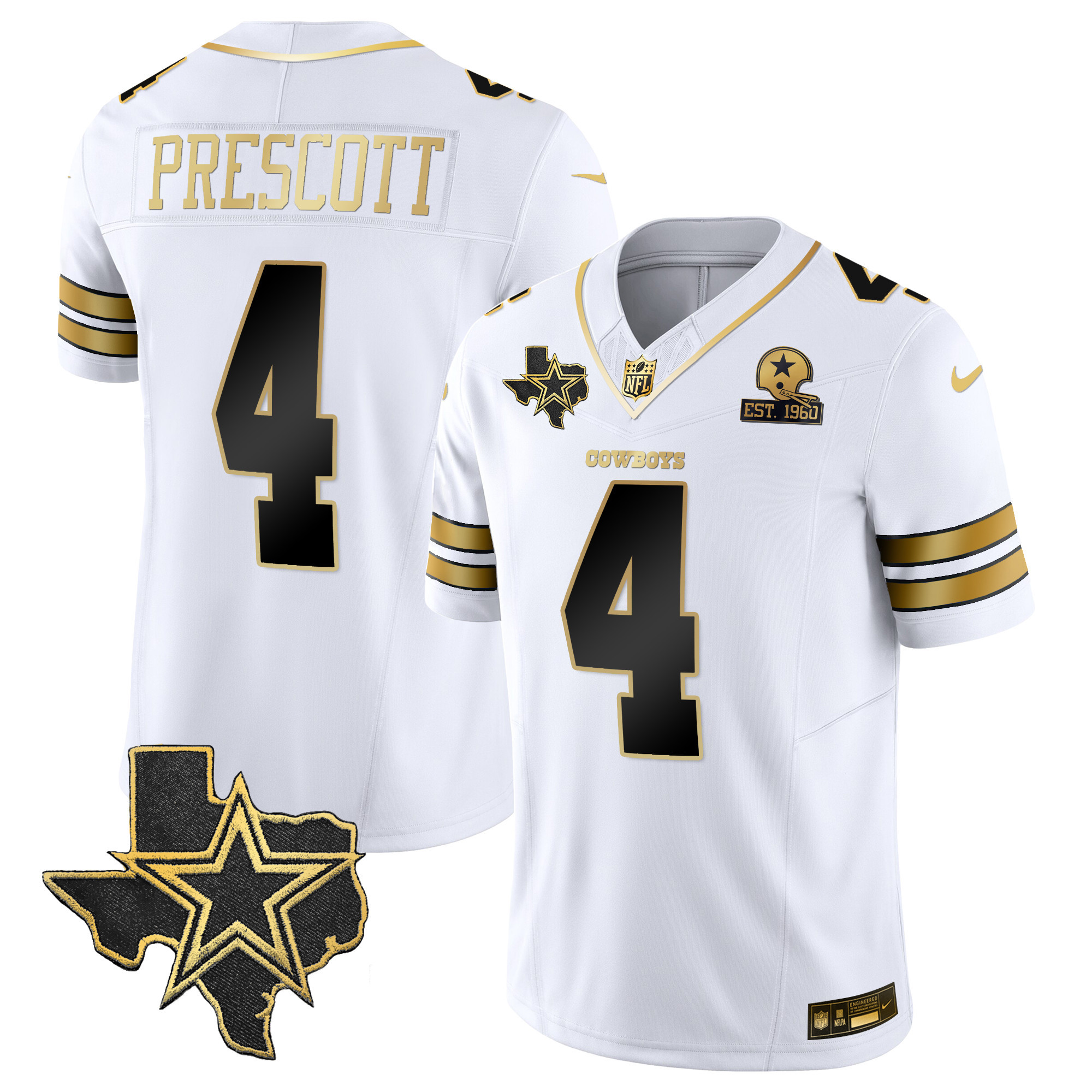 Men's Cowboys Vapor Gold Jersey V2 - All Stitched - Image 2