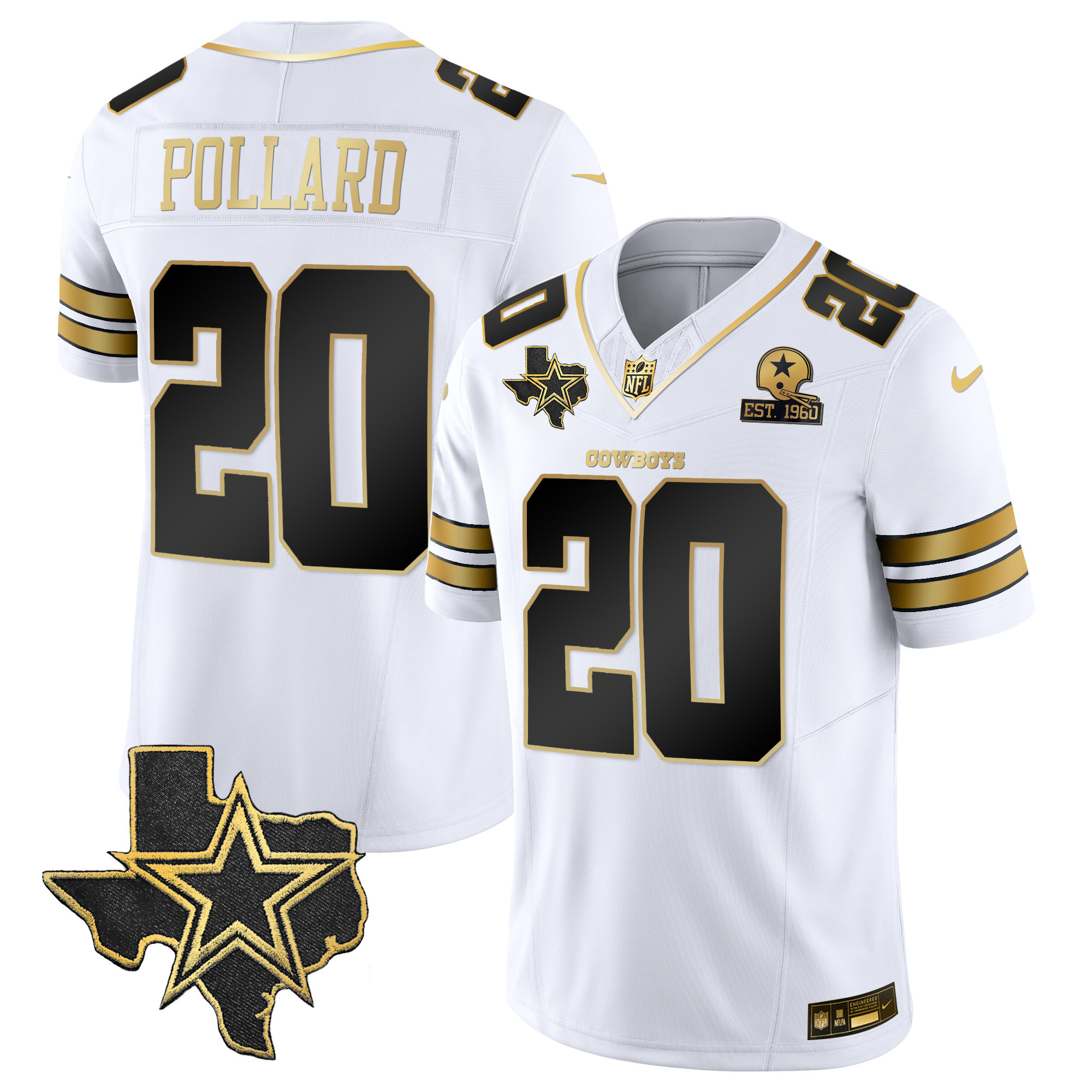 Men's Cowboys Vapor Gold Jersey V2 - All Stitched - Image 6