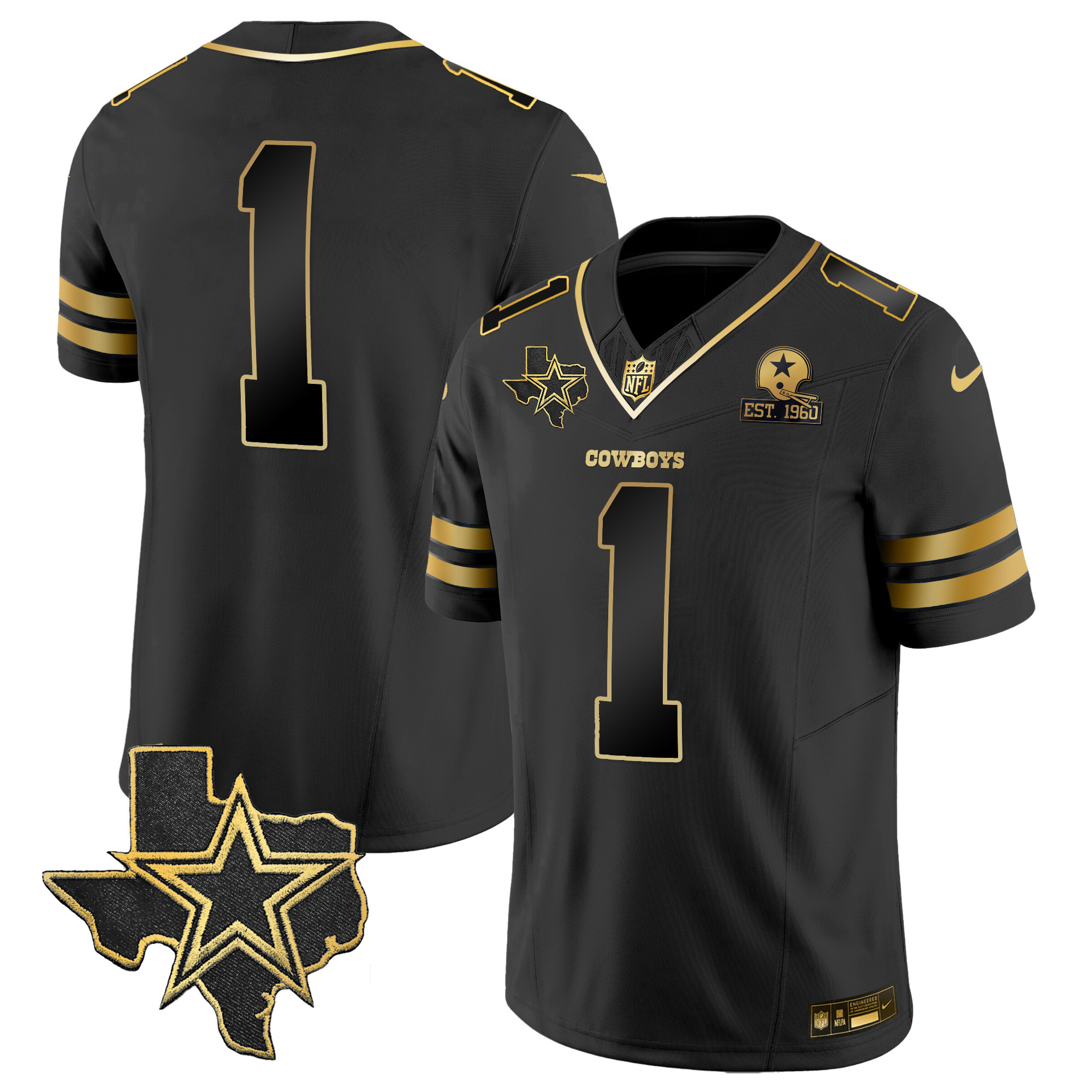 Men's Cowboys Vapor Gold Jersey V2 - All Stitched - Image 21