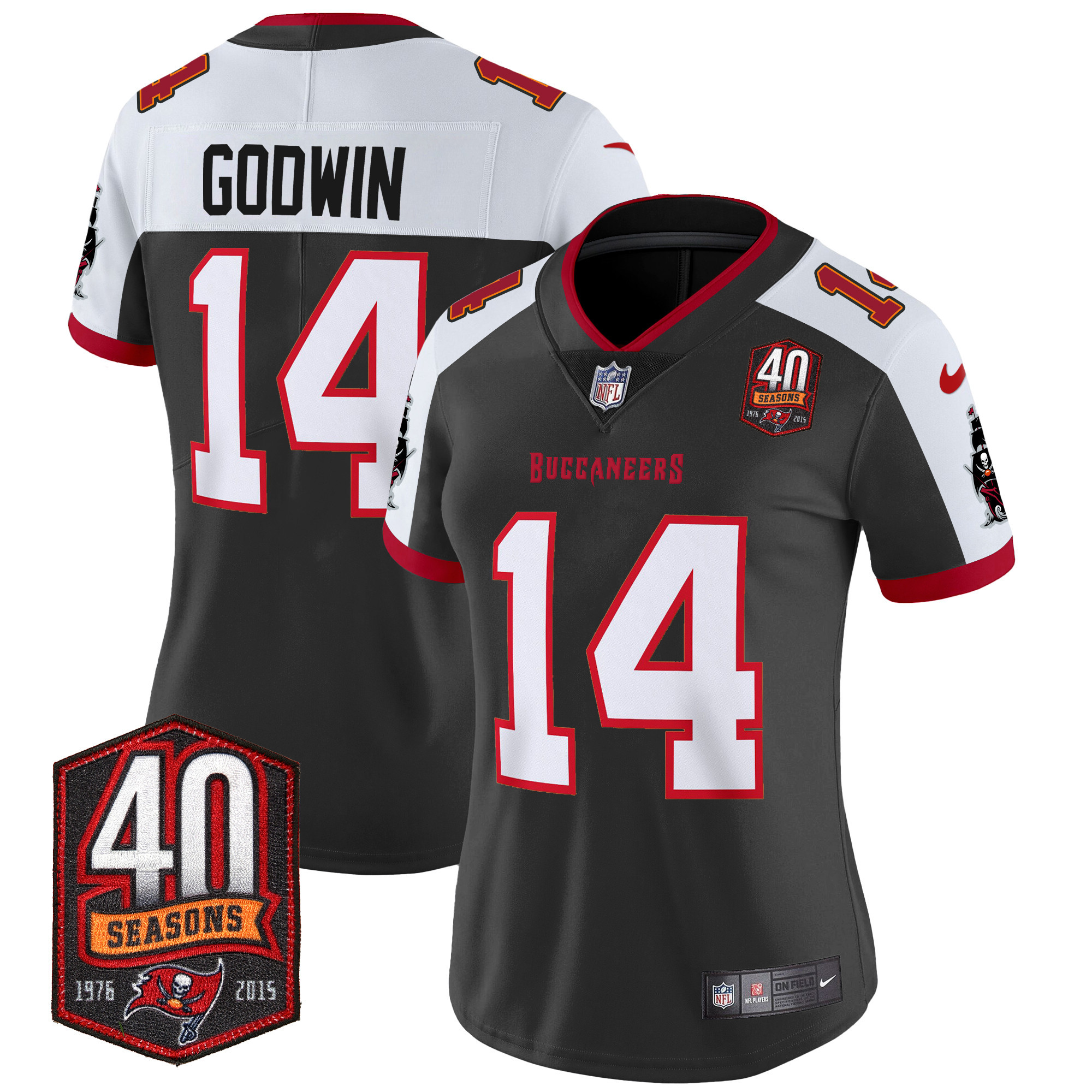 Women's Buccaneers 40th Season Patch Vapor Limited Jersey - All Stitched - Image 3