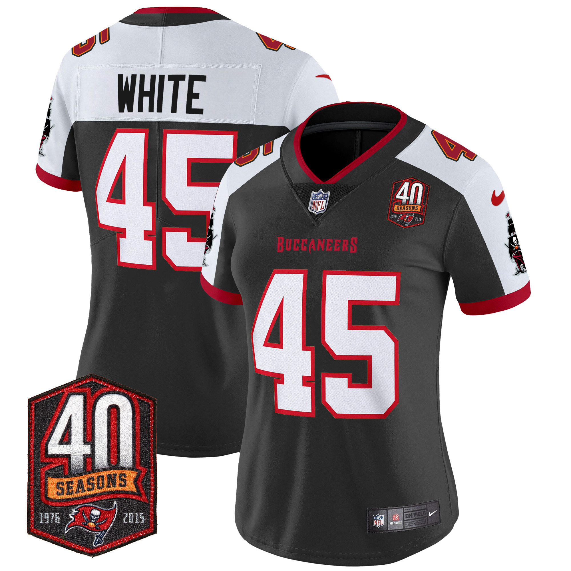 Women's Buccaneers 40th Season Patch Vapor Limited Jersey - All Stitched - Image 7