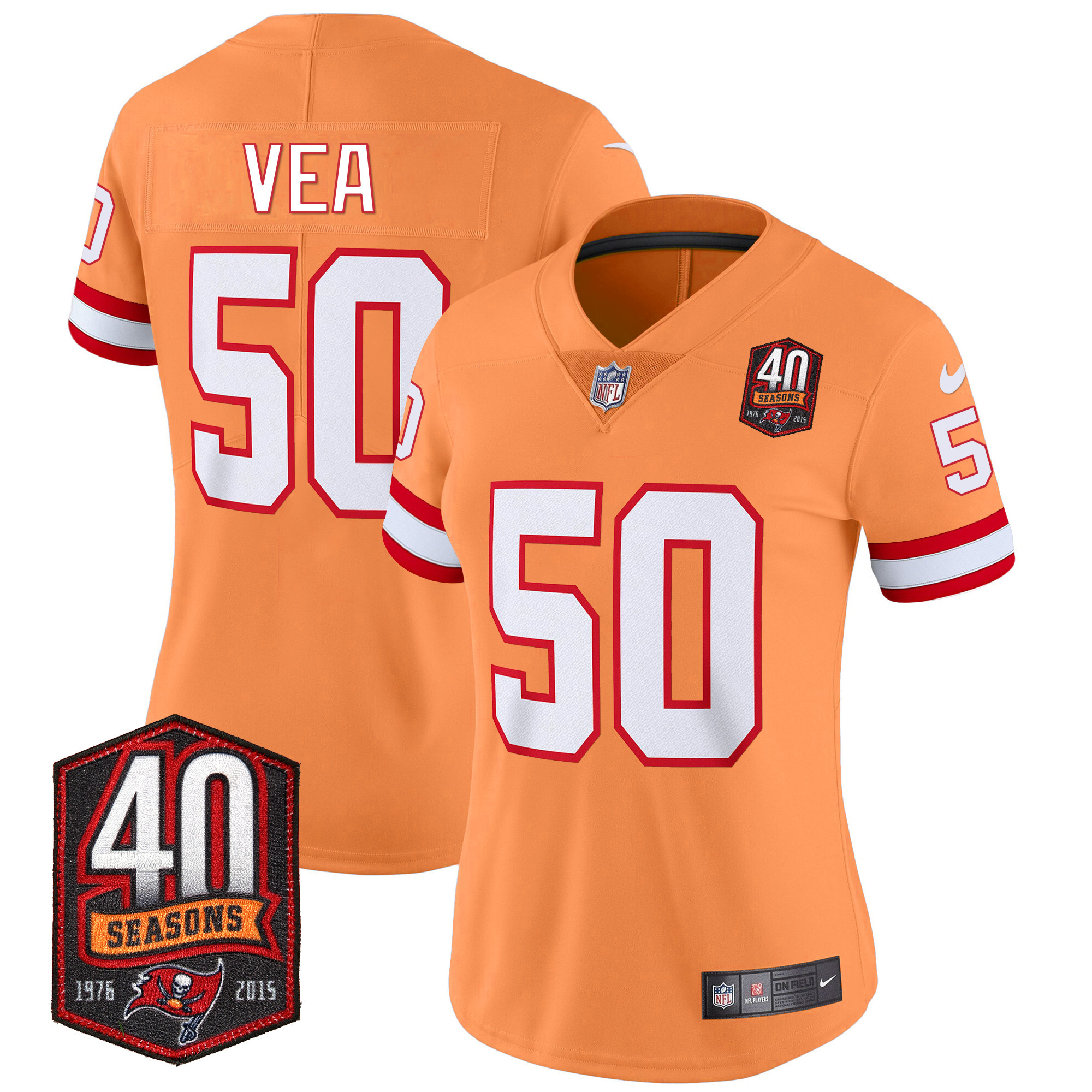 Women's Buccaneers 40th Season Patch Vapor Limited Jersey - All Stitched - Image 40