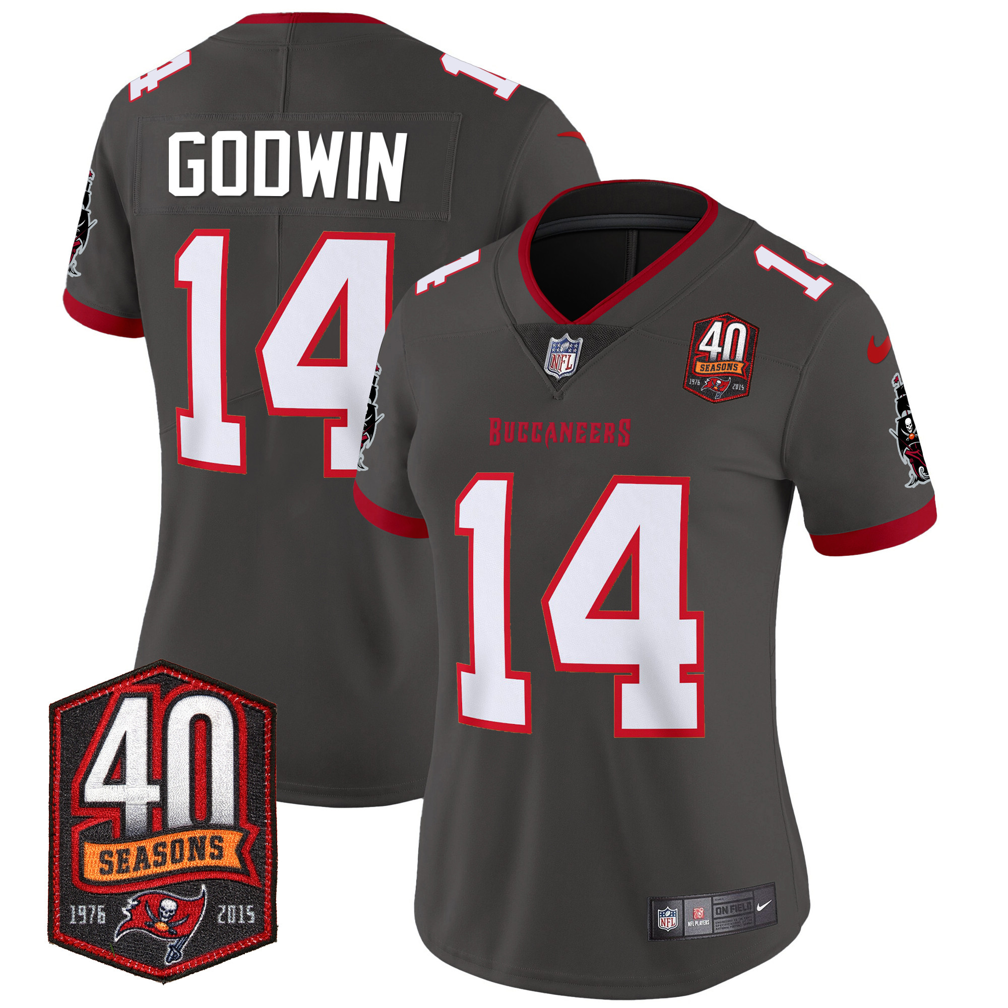 Women's Buccaneers 40th Season Patch Vapor Limited Jersey - All Stitched - Image 31