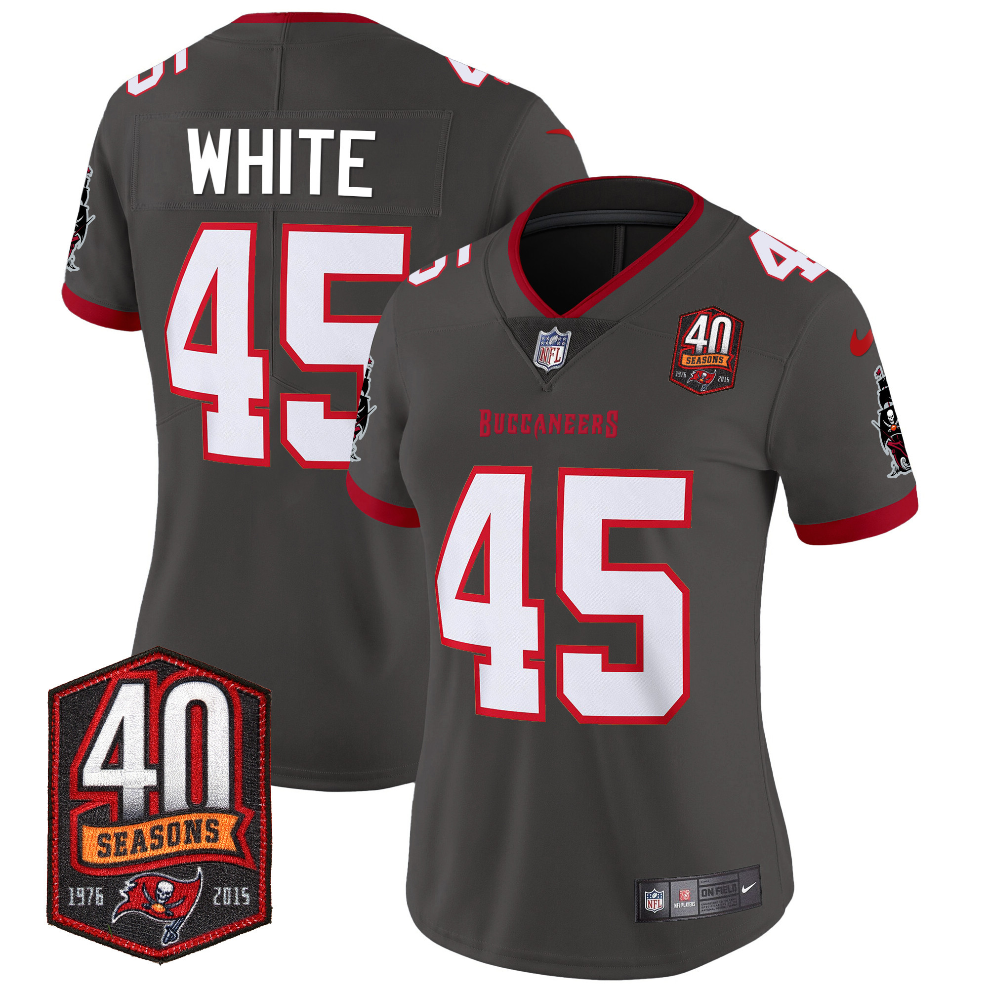 Women's Buccaneers 40th Season Patch Vapor Limited Jersey - All Stitched - Image 35
