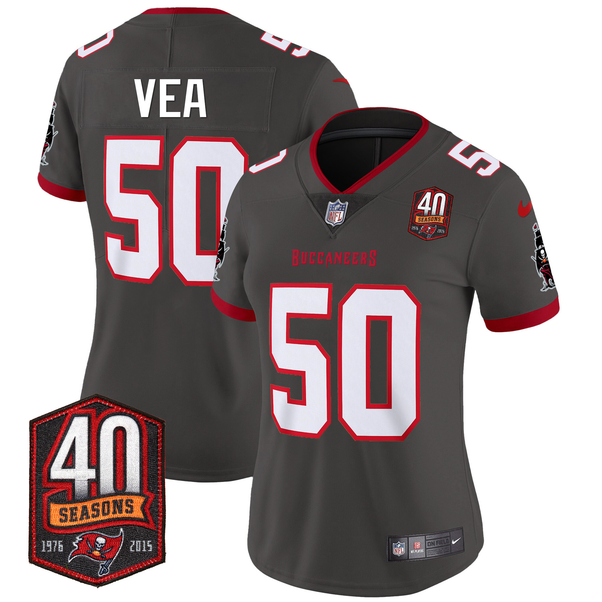 Women's Buccaneers 40th Season Patch Vapor Limited Jersey - All Stitched - Image 33