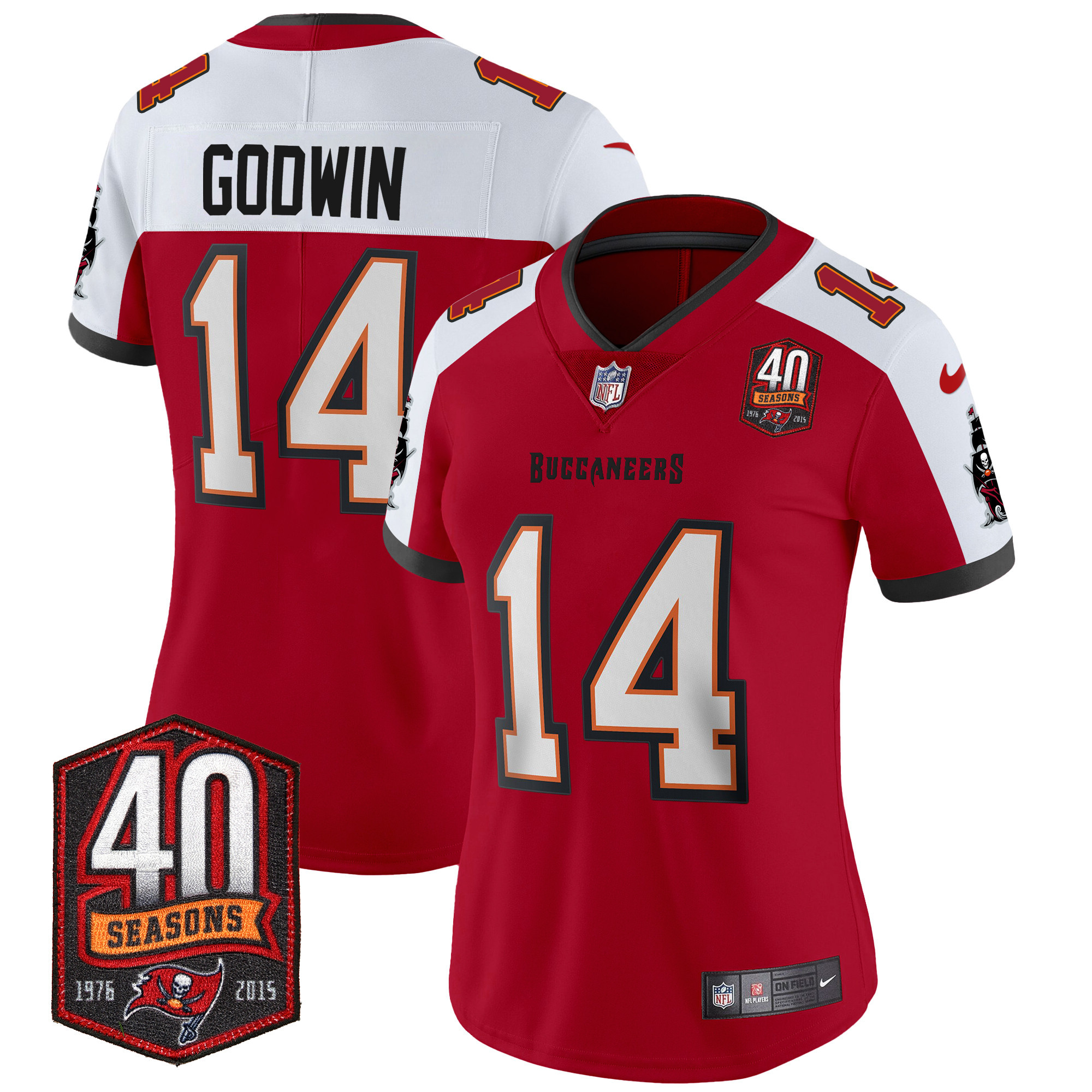 Women's Buccaneers 40th Season Patch Vapor Limited Jersey - All Stitched - Image 10