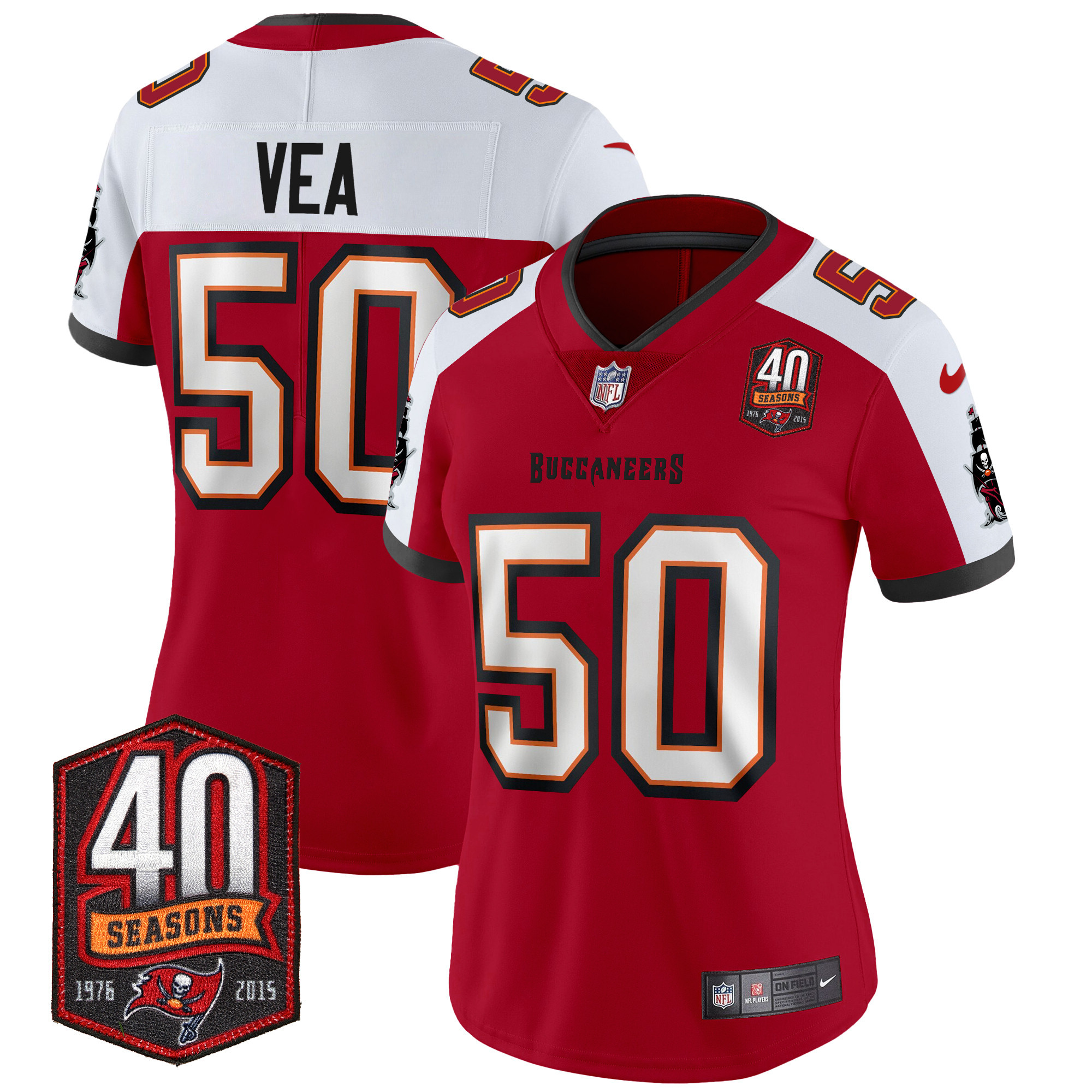 Women's Buccaneers 40th Season Patch Vapor Limited Jersey - All Stitched - Image 12