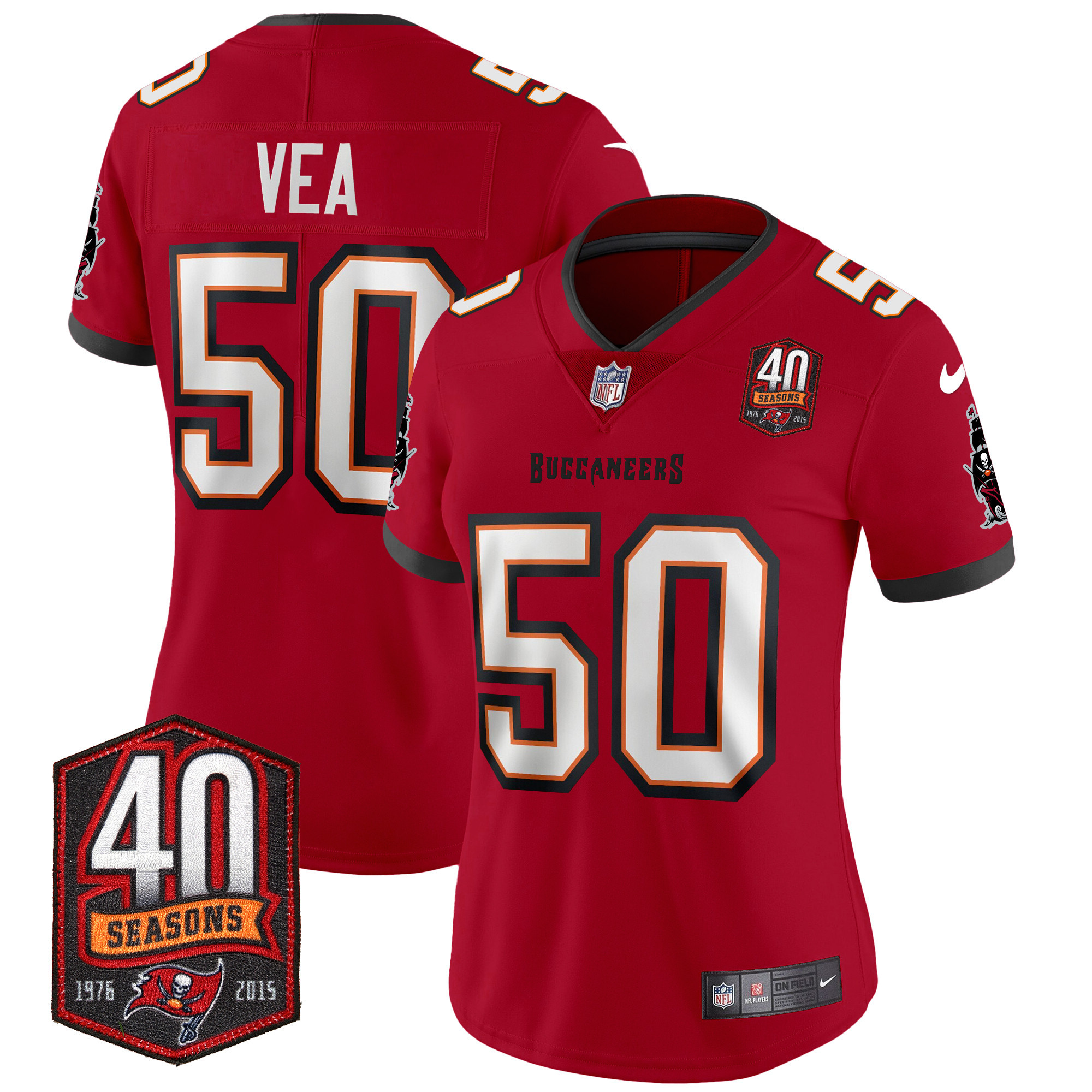 Women's Buccaneers 40th Season Patch Vapor Limited Jersey - All Stitched - Image 19