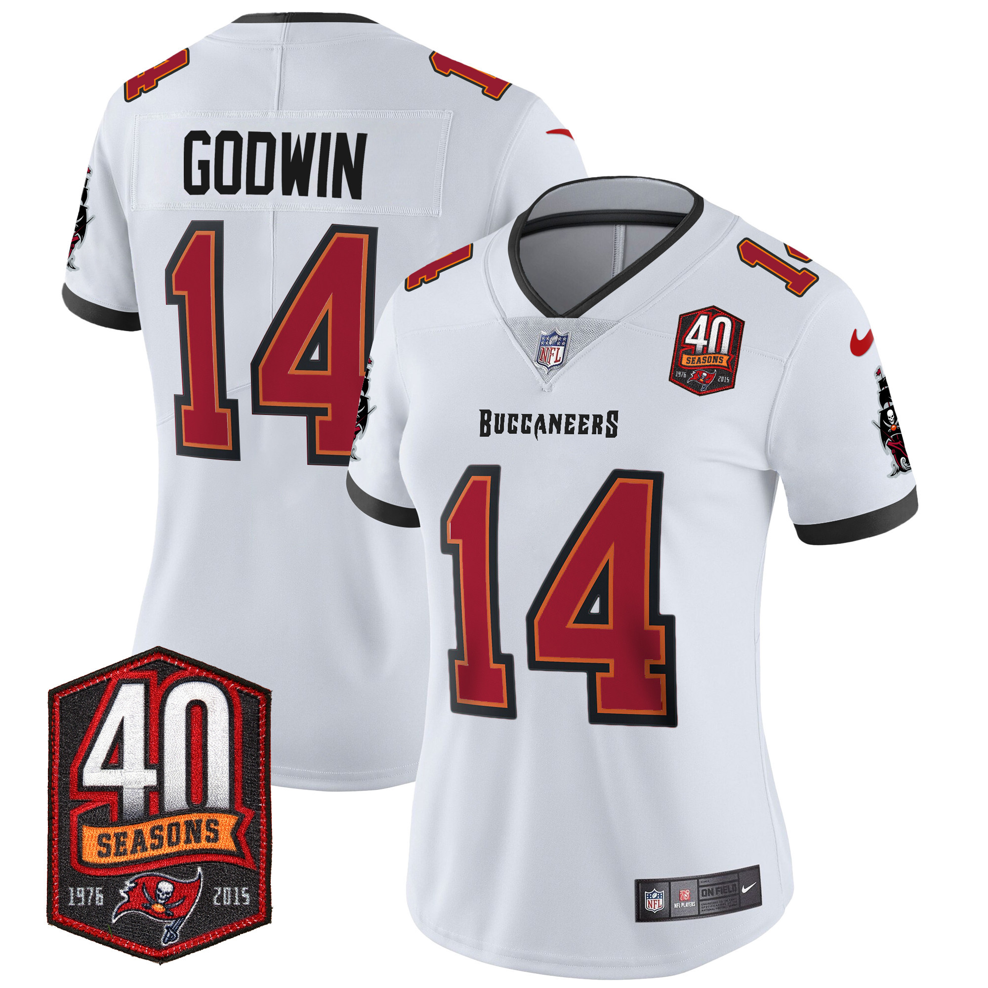 Women's Buccaneers 40th Season Patch Vapor Limited Jersey - All Stitched - Image 24