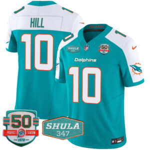Tyreek Hill Miami Dolphins Shula 347 Patch Vapor Jersey - All Stitched