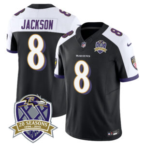 Men's Ravens 20th Season Patch Vapor Limited Jersey - All Stitched