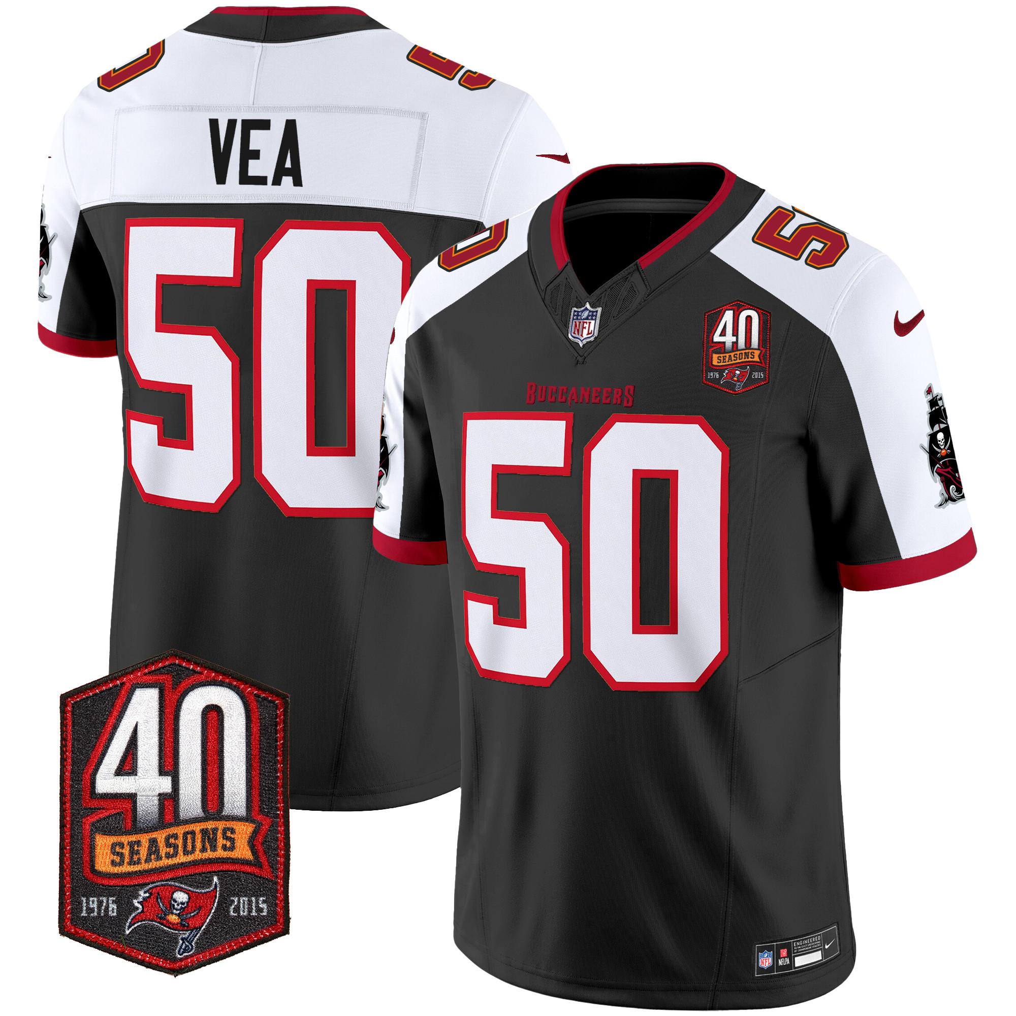Men's Buccaneers 40th Season Patch Vapor Limited Jersey - All Stitched - Image 5