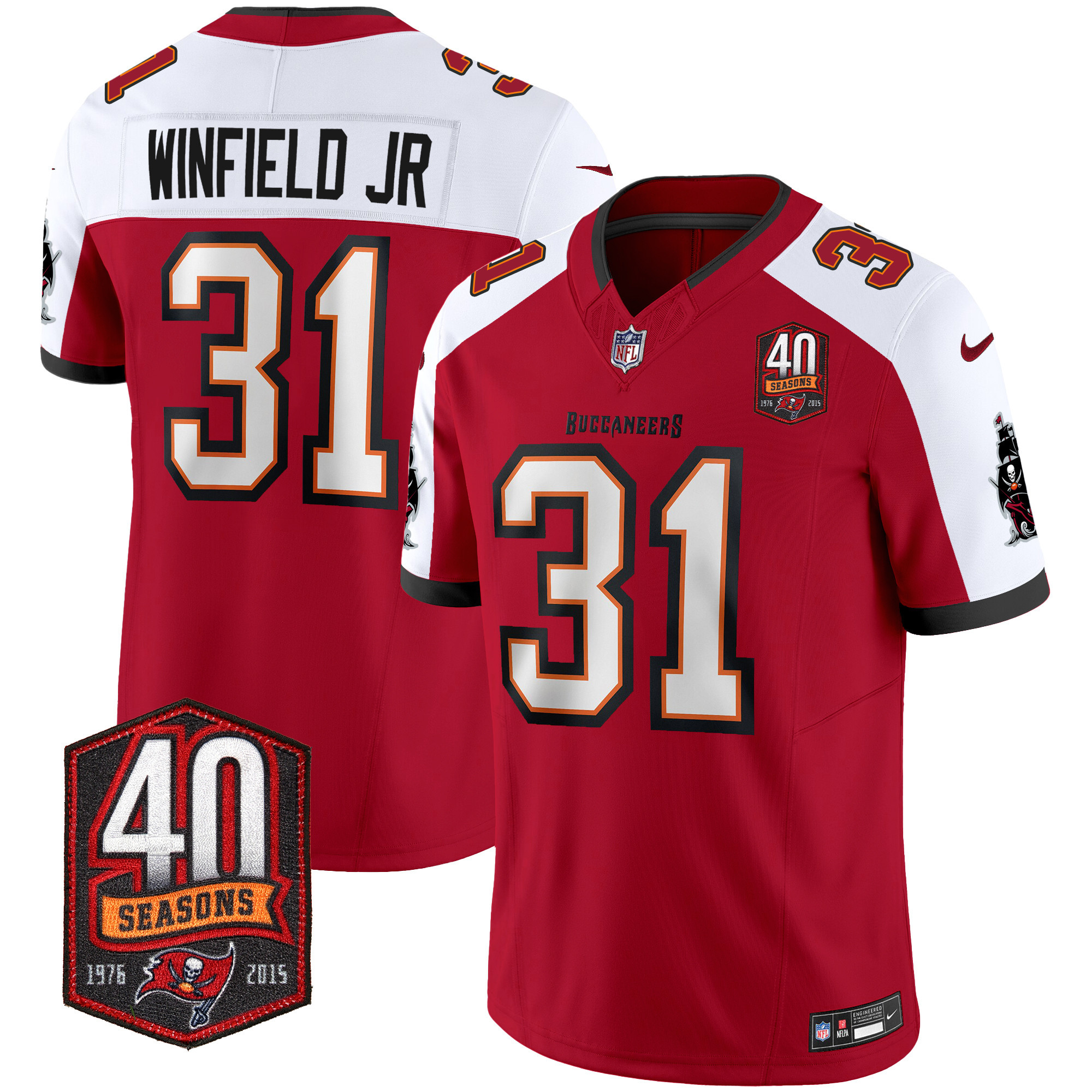 Men's Buccaneers 40th Season Patch Vapor Limited Jersey - All Stitched - Image 13