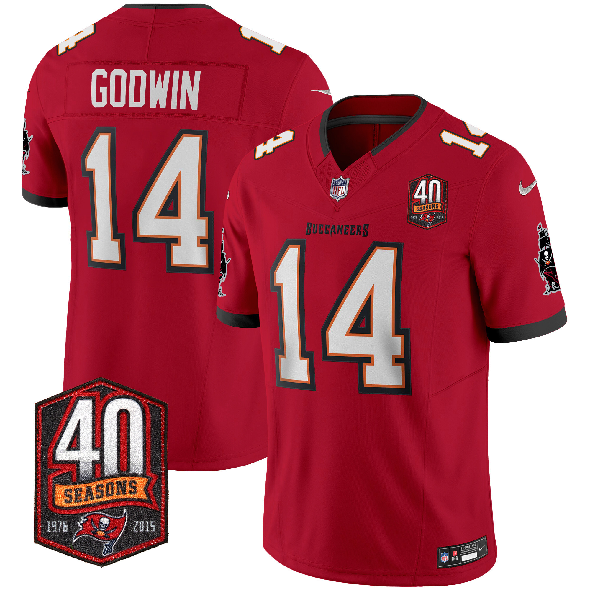 Men's Buccaneers 40th Season Patch Vapor Limited Jersey - All Stitched - Image 17