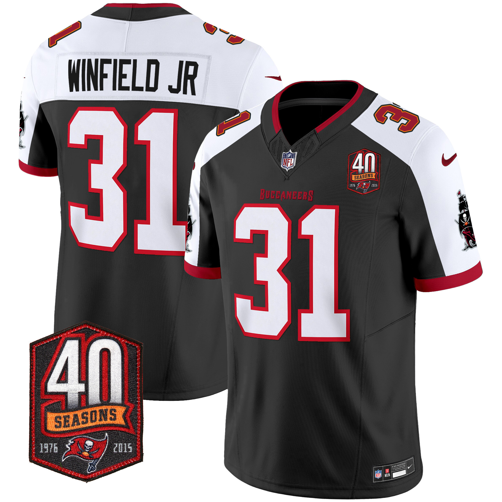 Men's Buccaneers 40th Season Patch Vapor Limited Jersey - All Stitched - Image 6