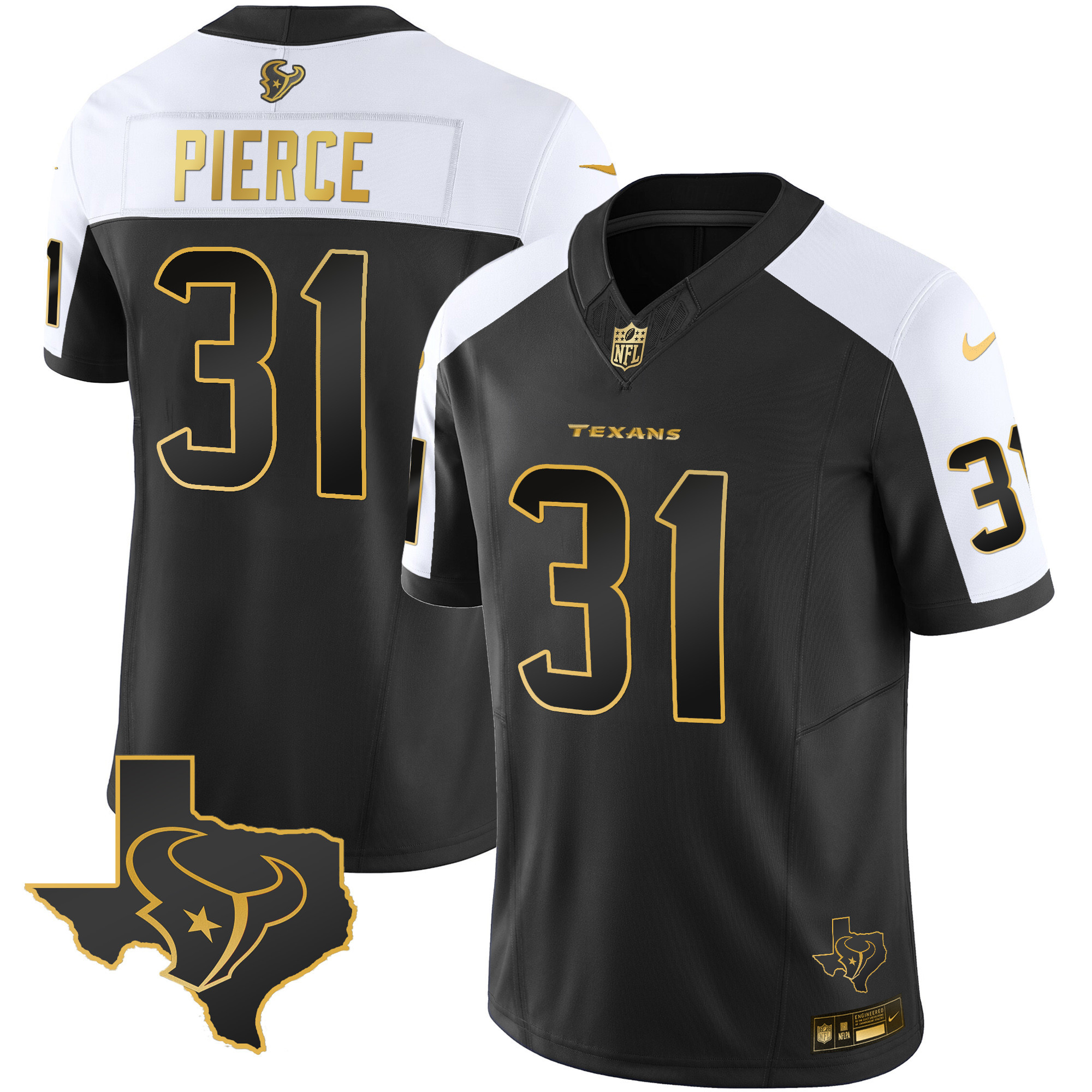Men's Houston Texans Gold Vapor Limited Jersey - All Stitched - Image 21
