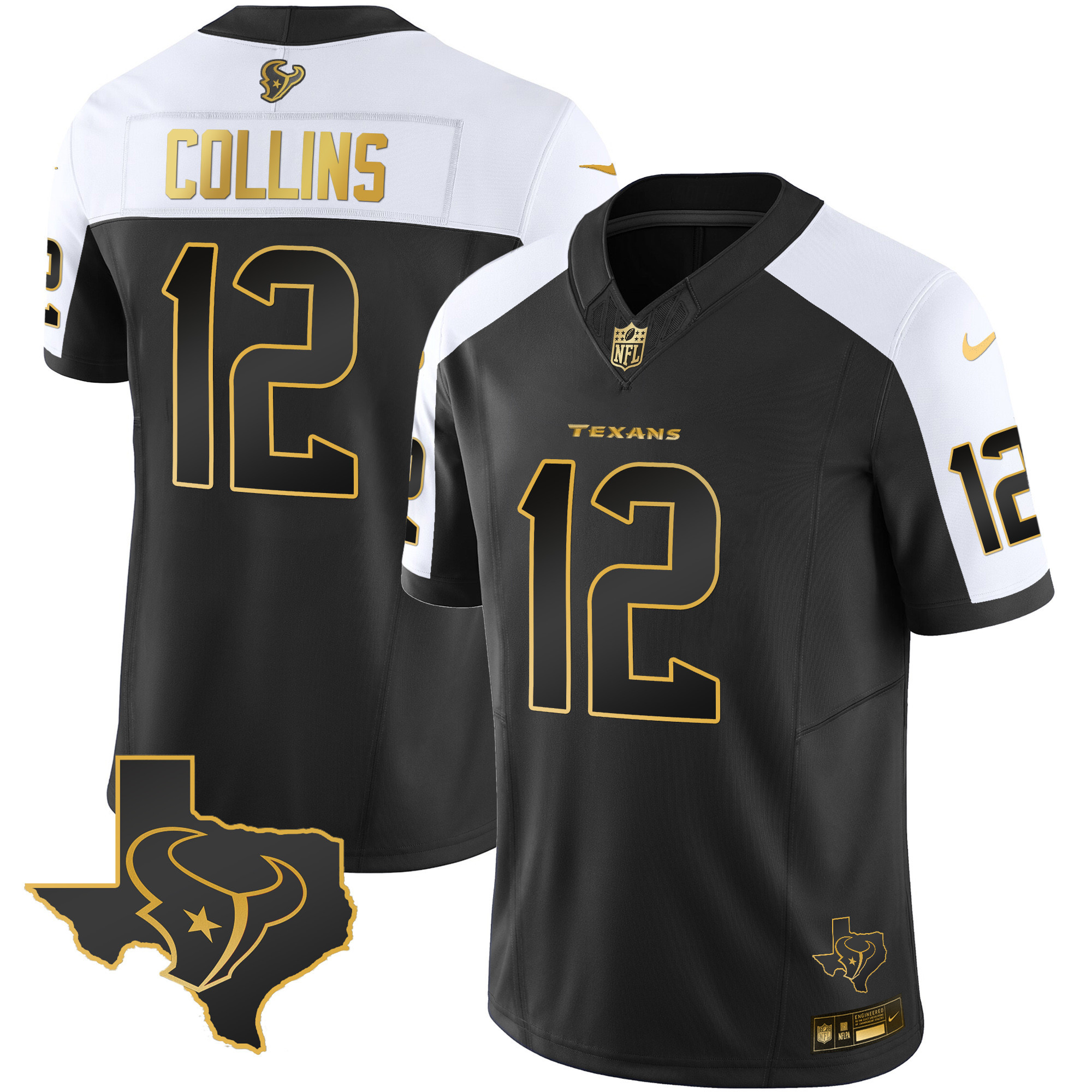 Men's Houston Texans Gold Vapor Limited Jersey - All Stitched - Image 22