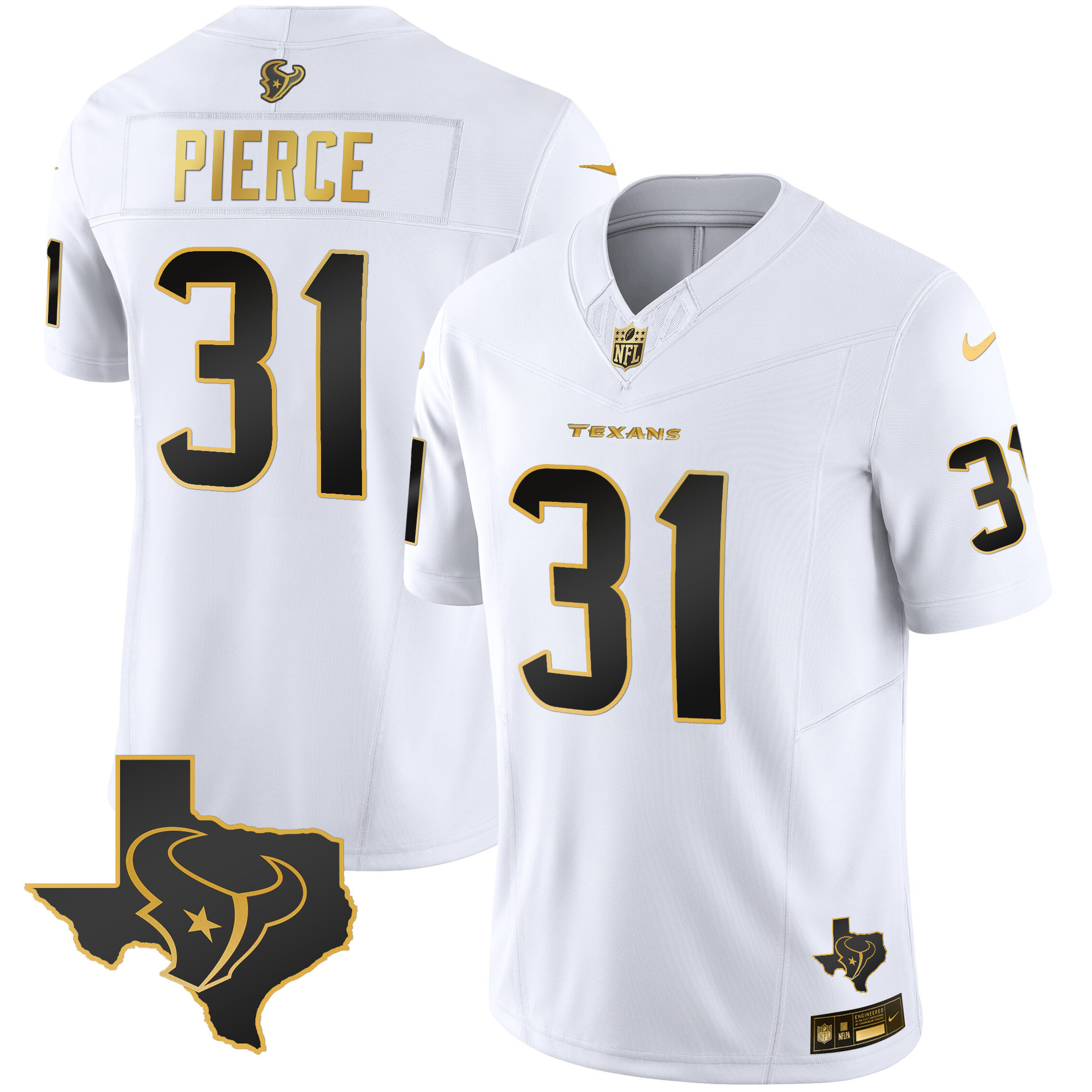 Men's Houston Texans Gold Vapor Limited Jersey - All Stitched - Image 15