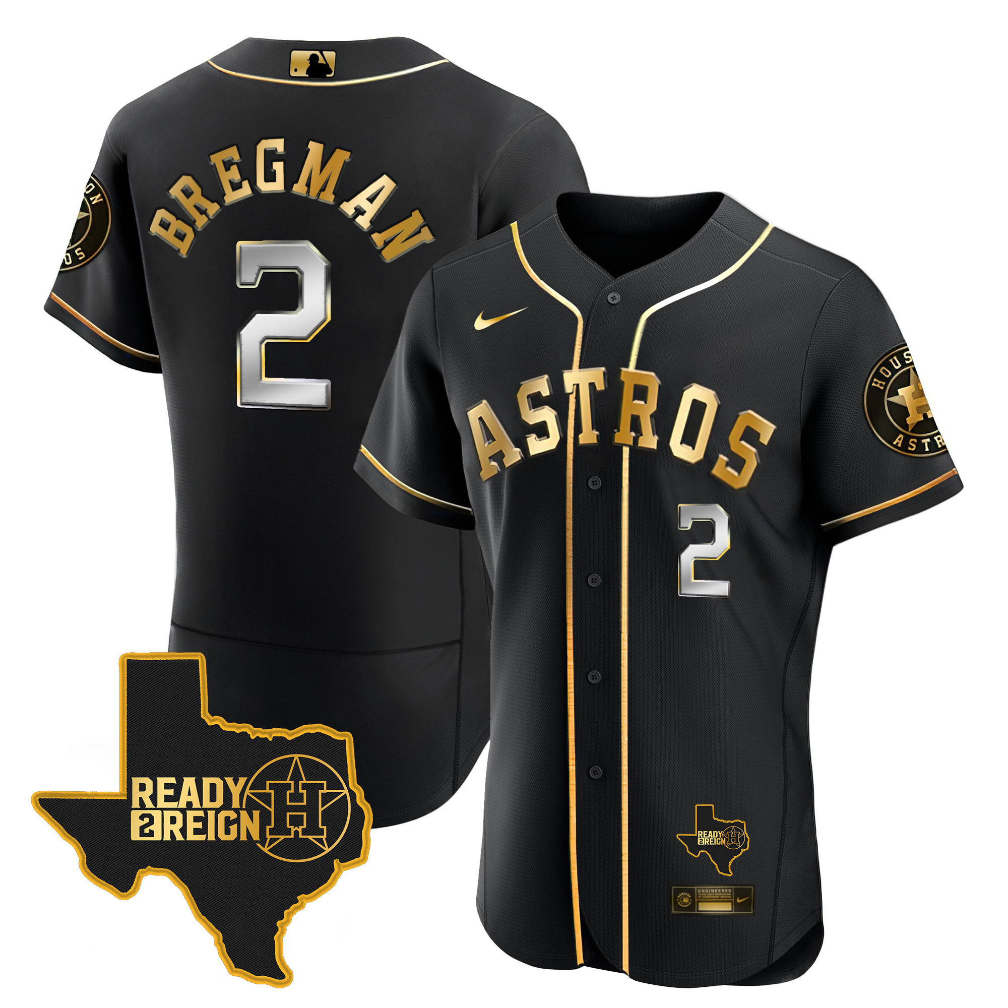 Men's Houston Astros 2024 Ready 2 Reign Flex Base Jersey - All Stitched - Image 2