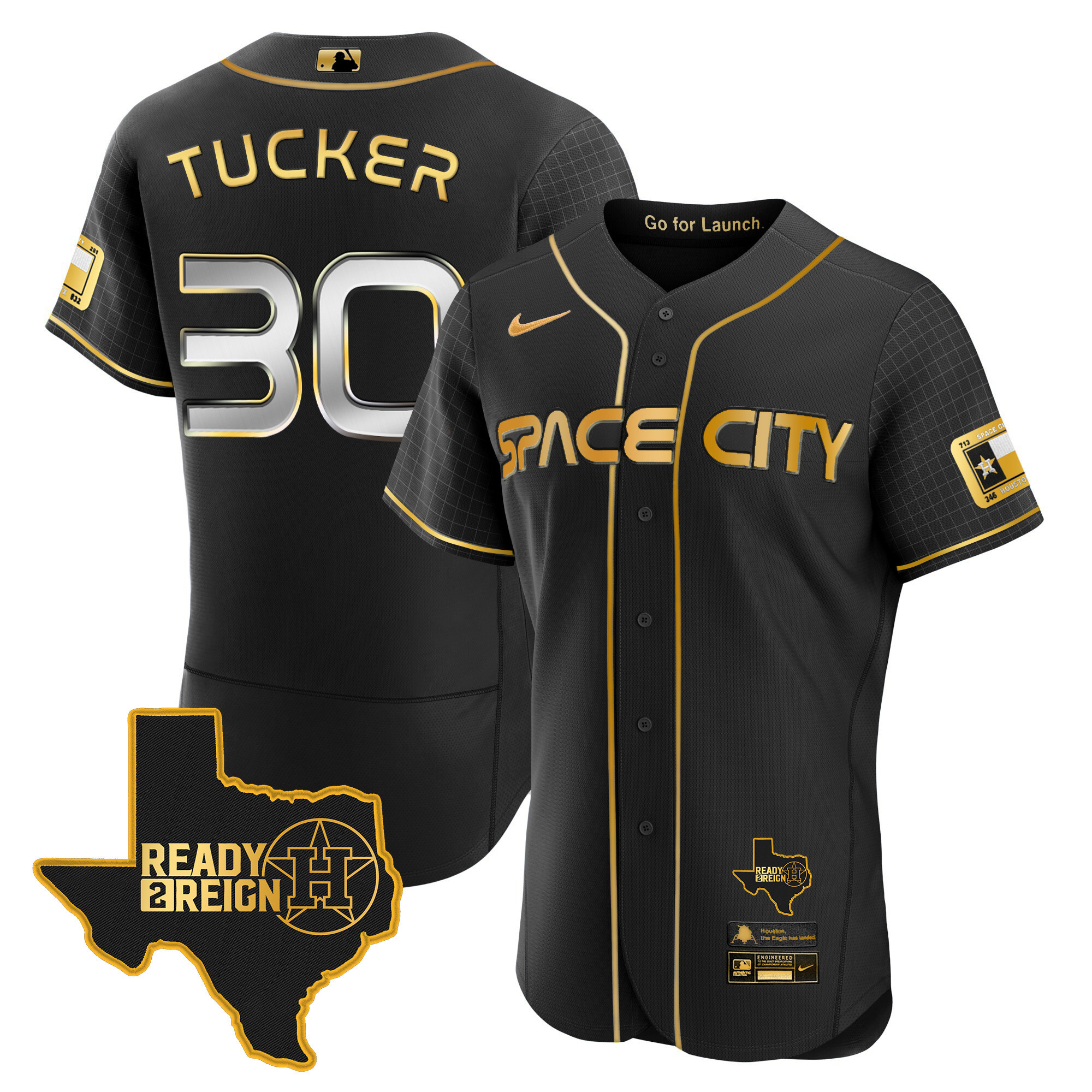 Men's Astros 2024 Space City Ready 2 Reign Flex Base Jersey - All Stitched - Image 6