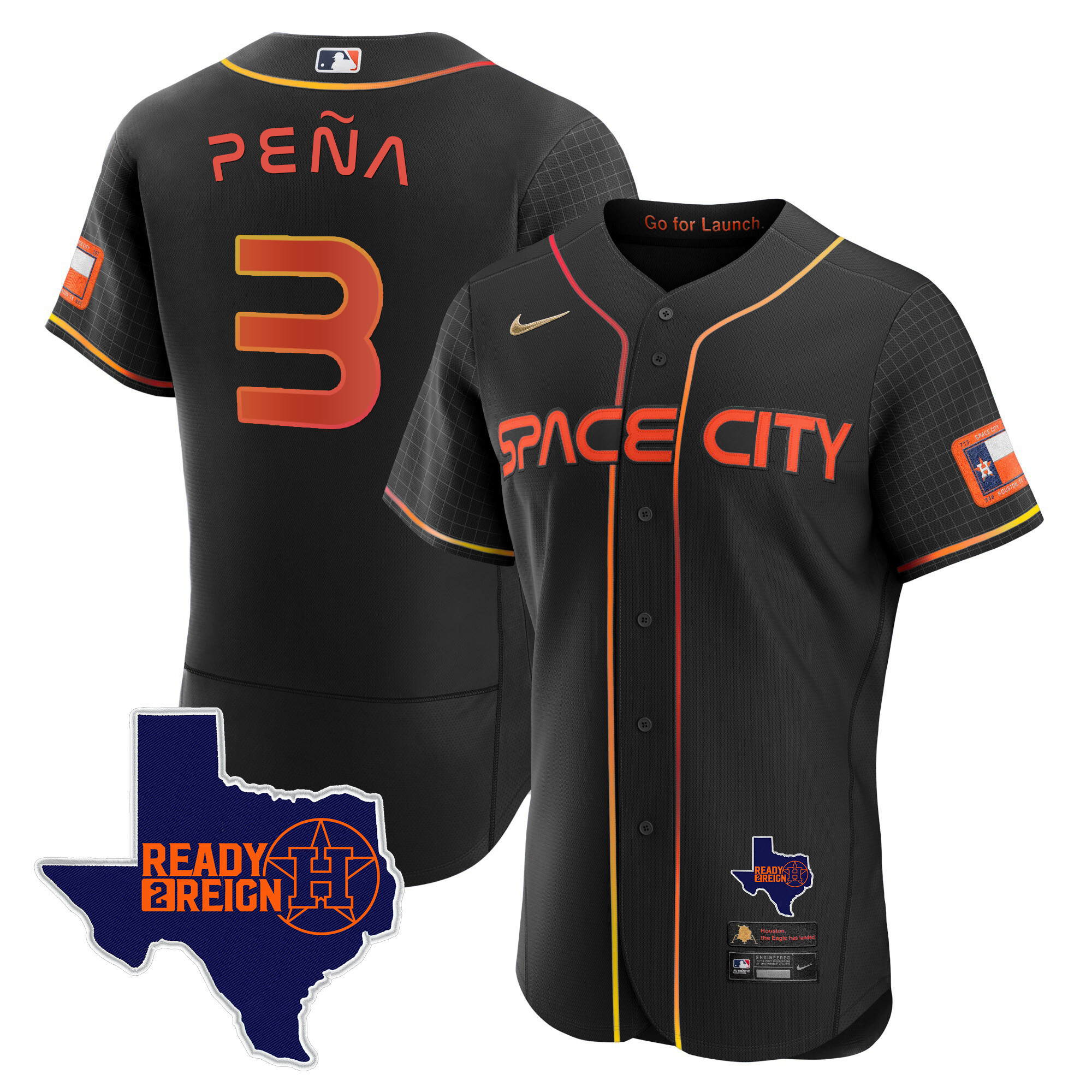 Men's Astros 2024 Space City Ready 2 Reign Flex Base Jersey - All Stitched - Image 15