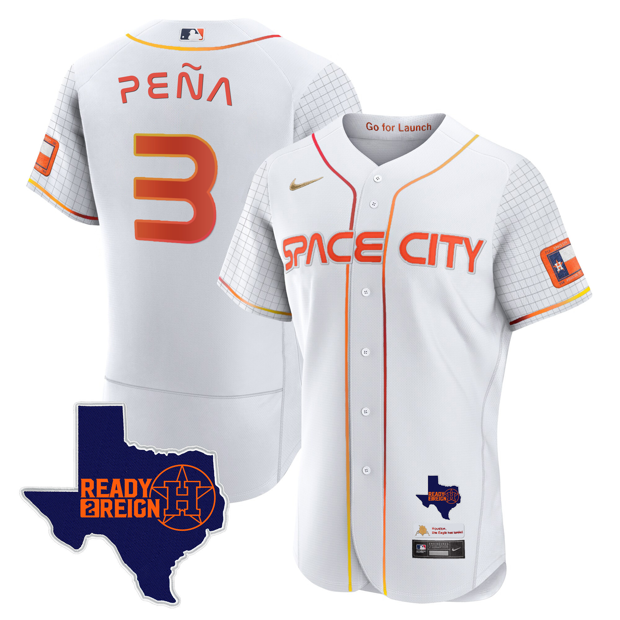 Men's Astros 2024 Space City Ready 2 Reign Flex Base Jersey - All Stitched - Image 22