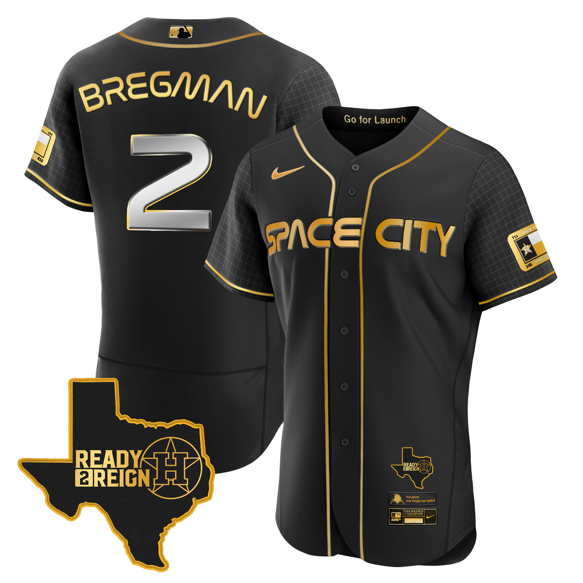 Men's Astros 2024 Space City Ready 2 Reign Flex Base Jersey - All Stitched - Image 2