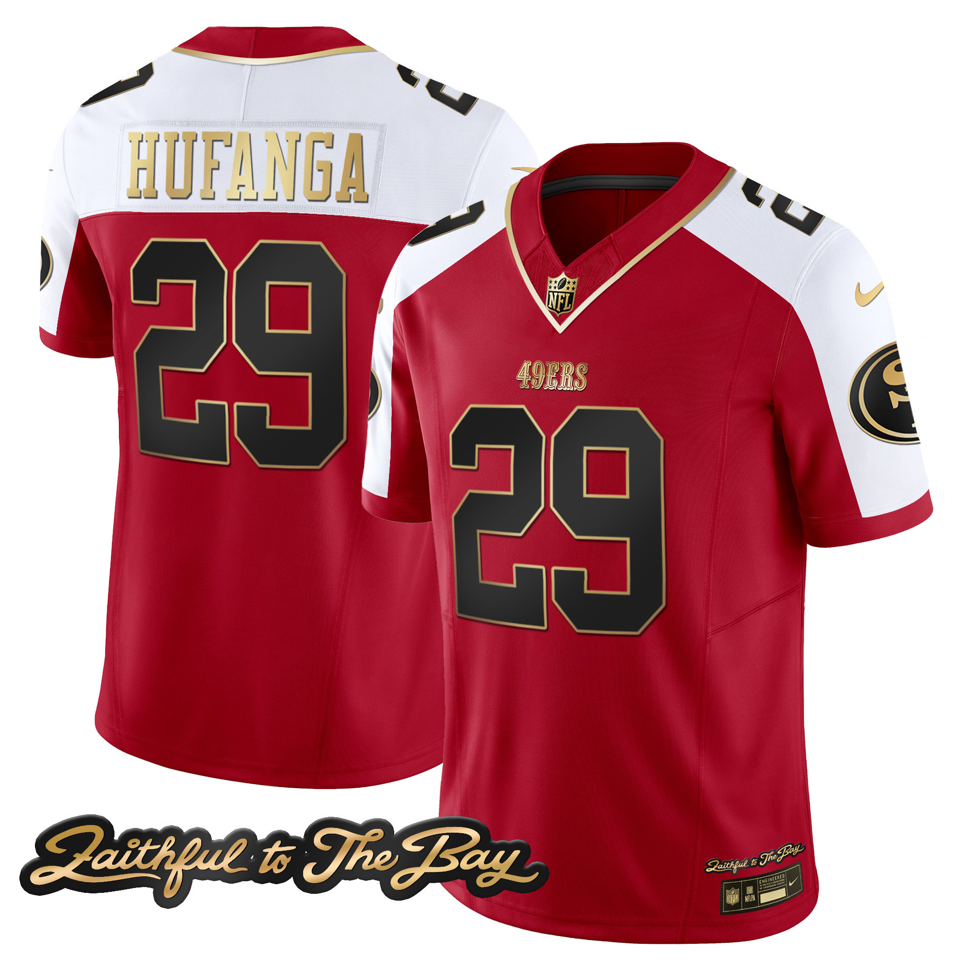 Men's 49ers Faithful To The Bay Patch Vapor Limited Jersey V3 - All Stitched - Image 50