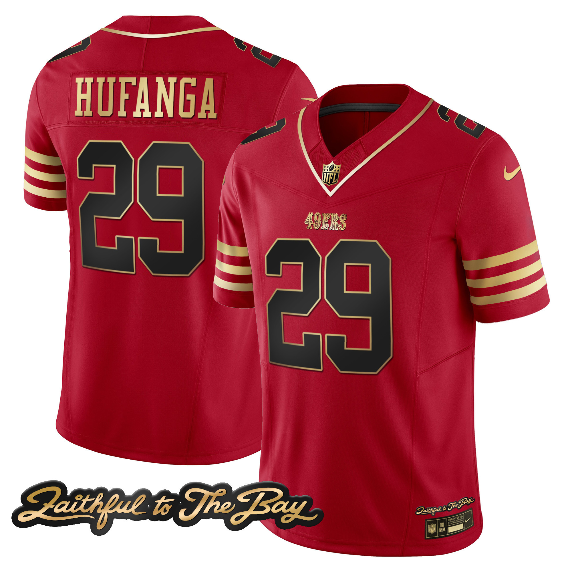 Men's 49ers Faithful To The Bay Patch Vapor Limited Jersey V3 - All Stitched - Image 20