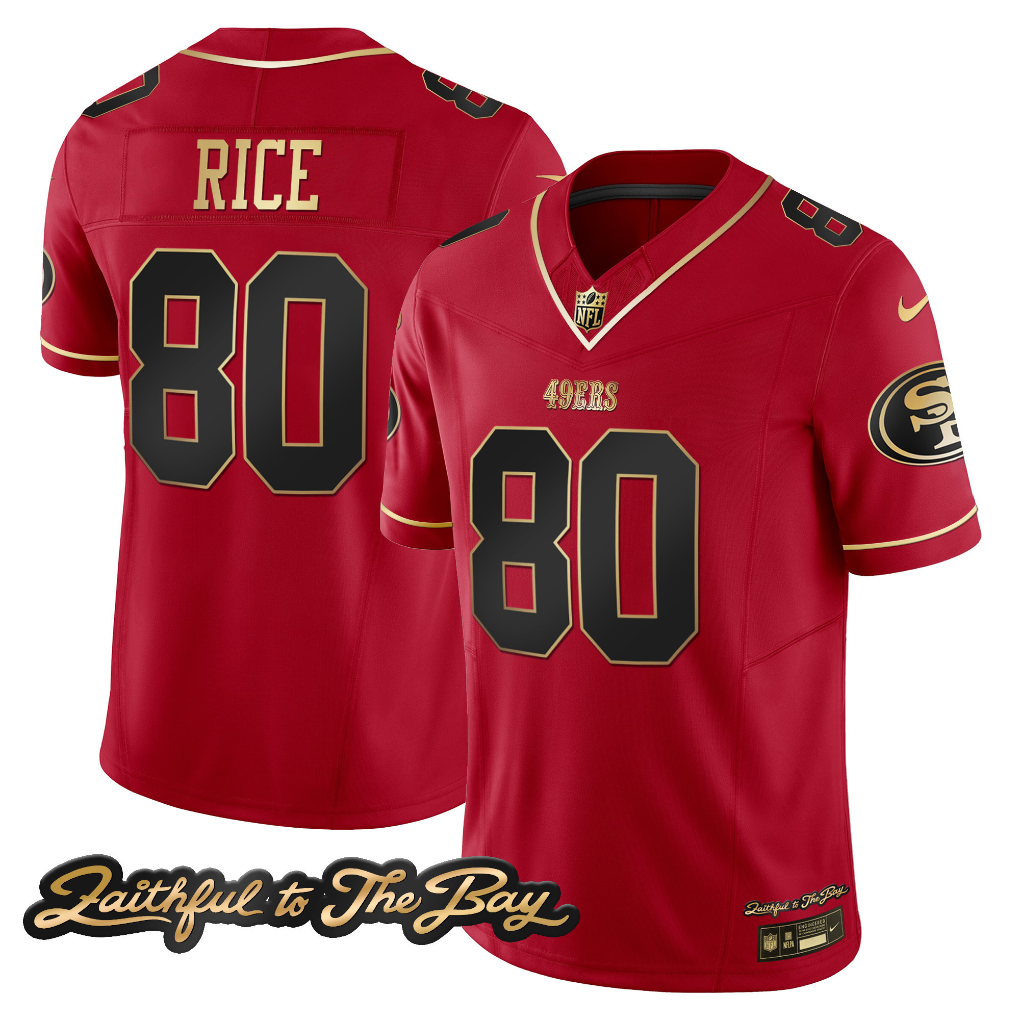 Men's 49ers Faithful To The Bay Patch Vapor Limited Jersey V3 - All Stitched - Image 26