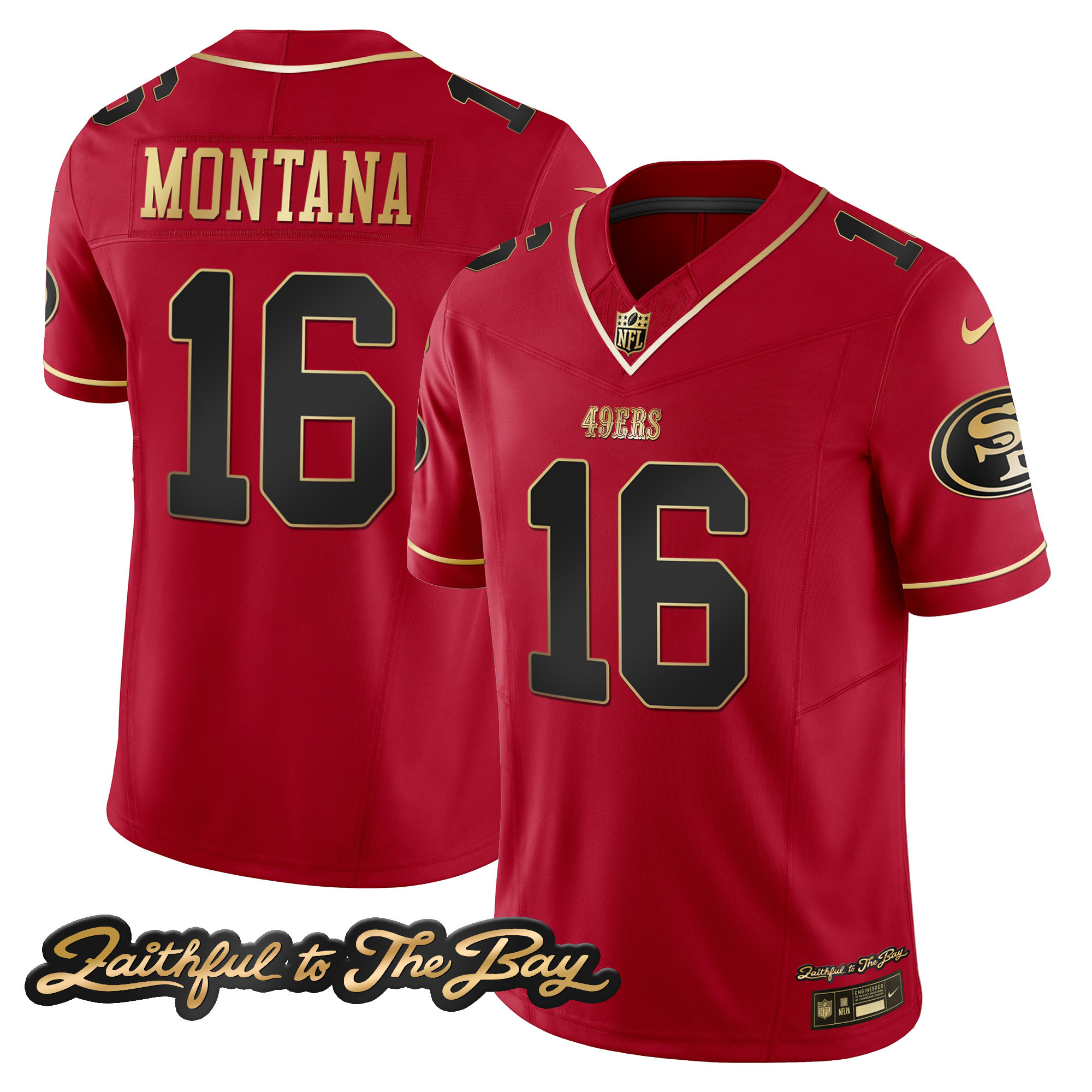 Men's 49ers Faithful To The Bay Patch Vapor Limited Jersey V3 - All Stitched - Image 28