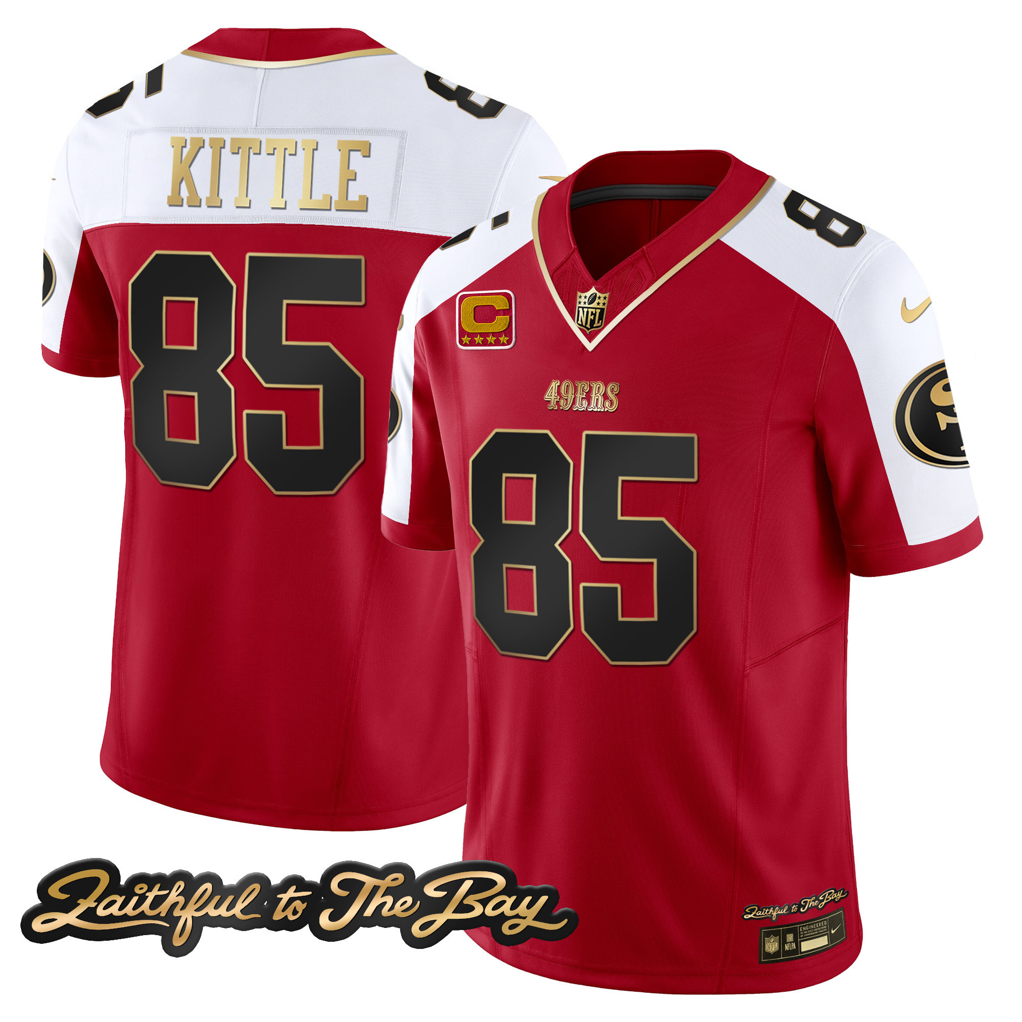 Men's 49ers Faithful To The Bay Patch Vapor Limited Jersey V3 - All Stitched - Image 44