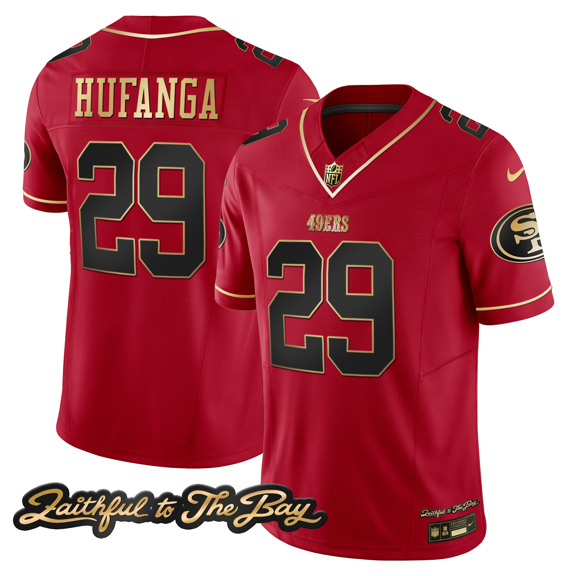 Men's 49ers Faithful To The Bay Patch Vapor Limited Jersey V3 - All Stitched - Image 30