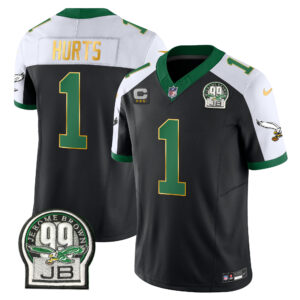 Men's Eagles Jerome Brown Patch Kelly Green Gold Trim Jersey - All Stitched