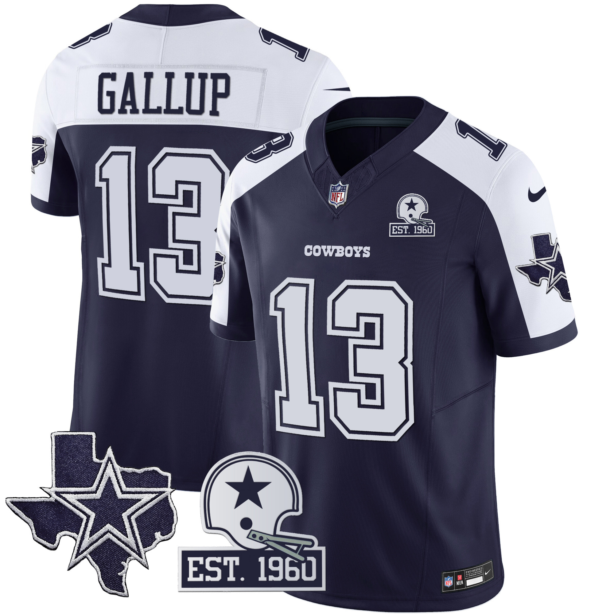 Men's Cowboys Throwback Texas Patch Vapor Limited Jersey - All Stitched - Image 11