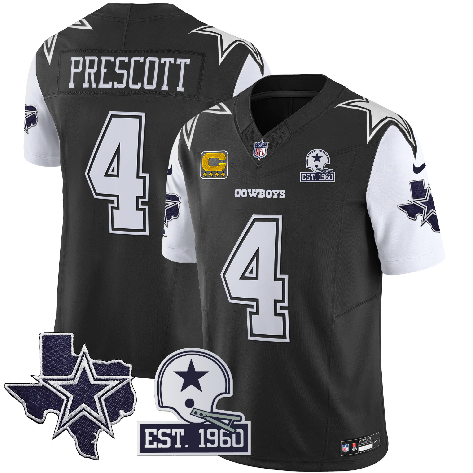 Men's Cowboys Throwback Texas Patch Vapor Limited Jersey - All Stitched - Image 25
