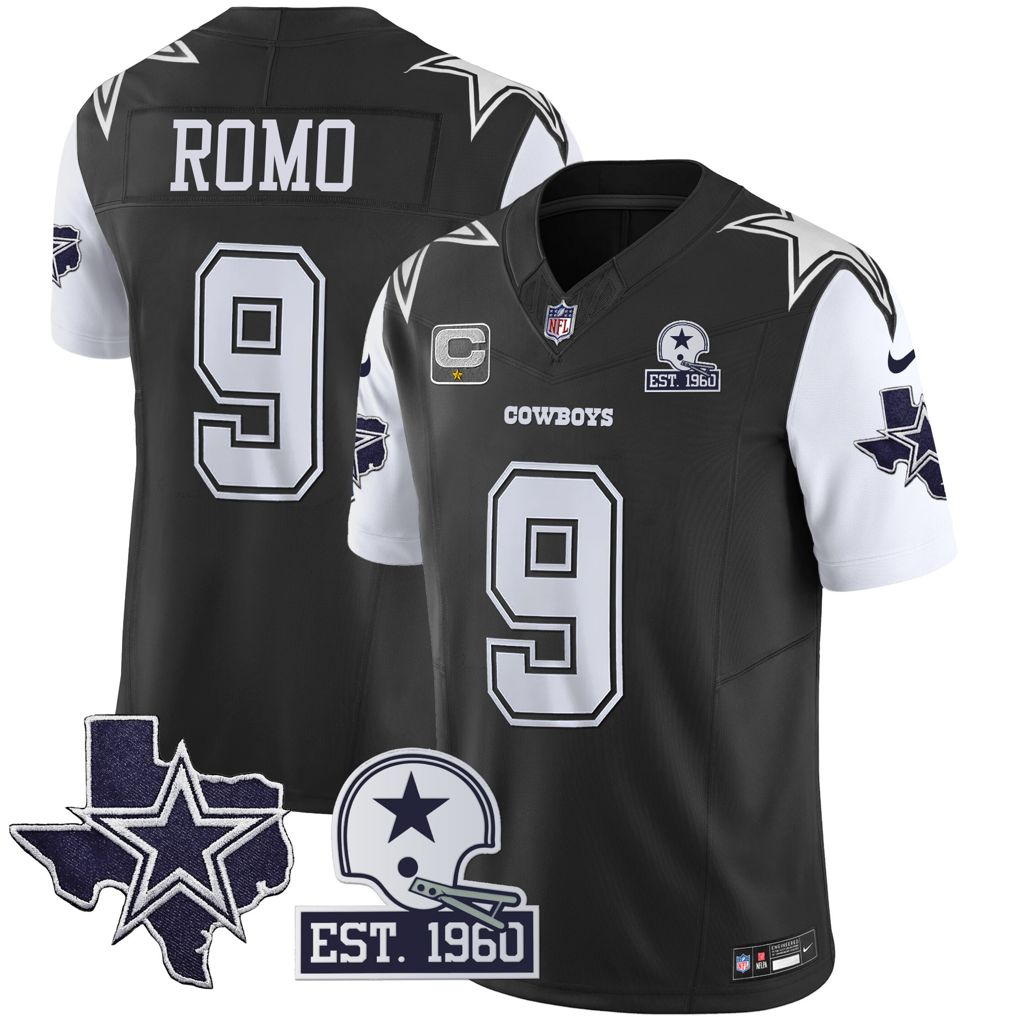 Men's Cowboys Throwback Texas Patch Vapor Limited Jersey - All Stitched - Image 28