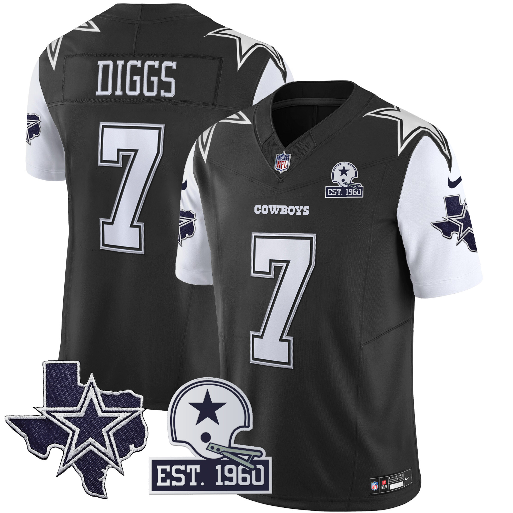 Men's Cowboys Throwback Texas Patch Vapor Limited Jersey - All Stitched - Image 27