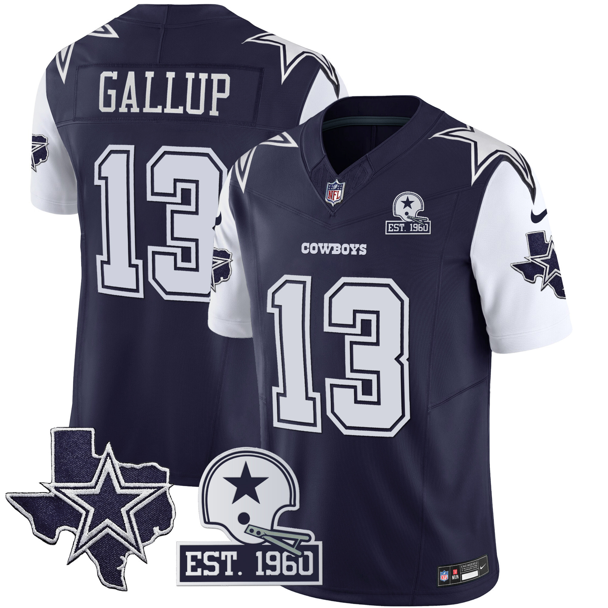 Men's Cowboys Throwback Texas Patch Vapor Limited Jersey - All Stitched - Image 17