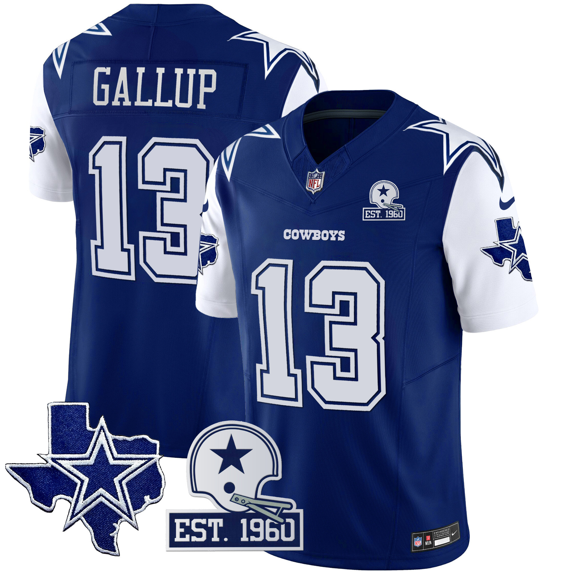 Men's Cowboys Throwback Texas Patch Vapor Limited Jersey - All Stitched - Image 5