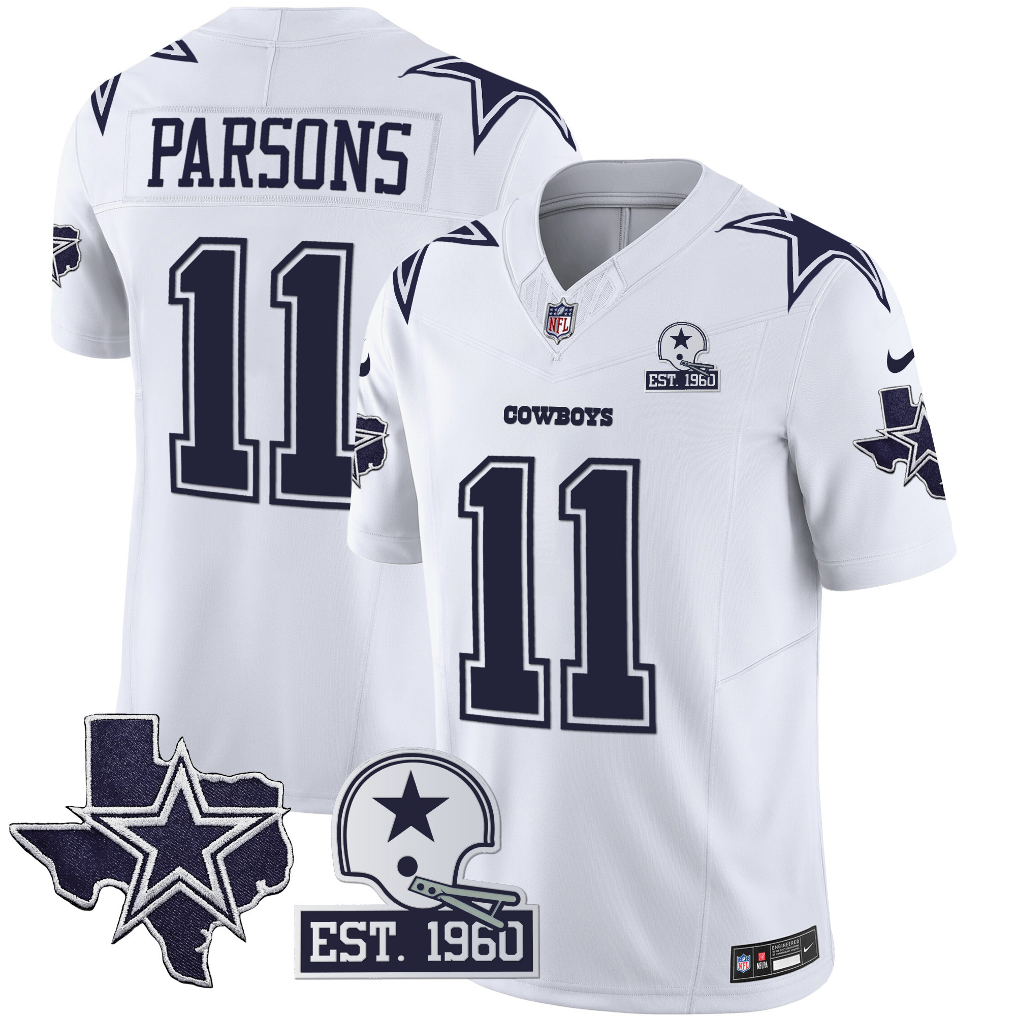 Men's Cowboys Throwback Texas Patch Vapor Limited Jersey - All Stitched - Image 24