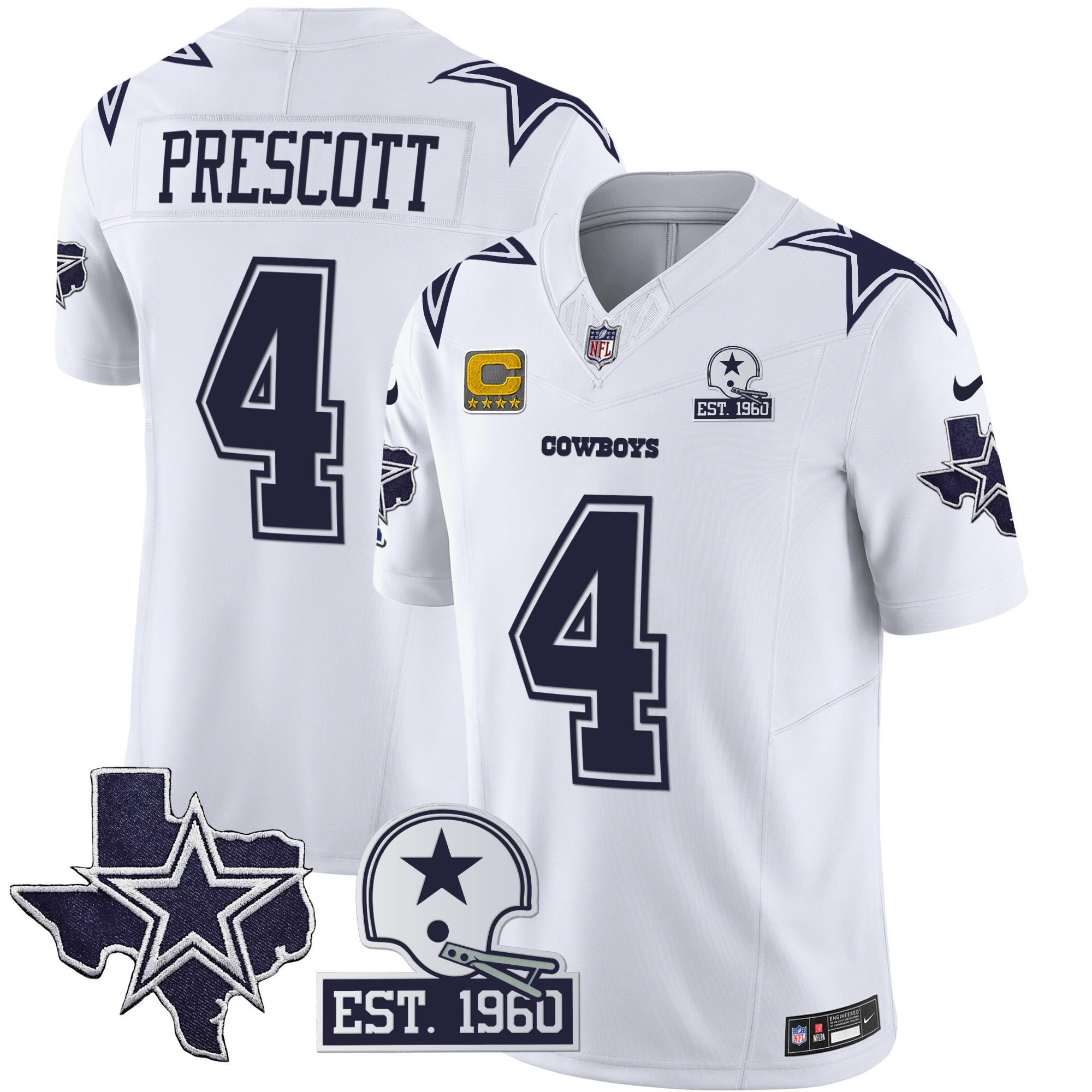 Men's Cowboys Throwback Texas Patch Vapor Limited Jersey - All Stitched - Image 19